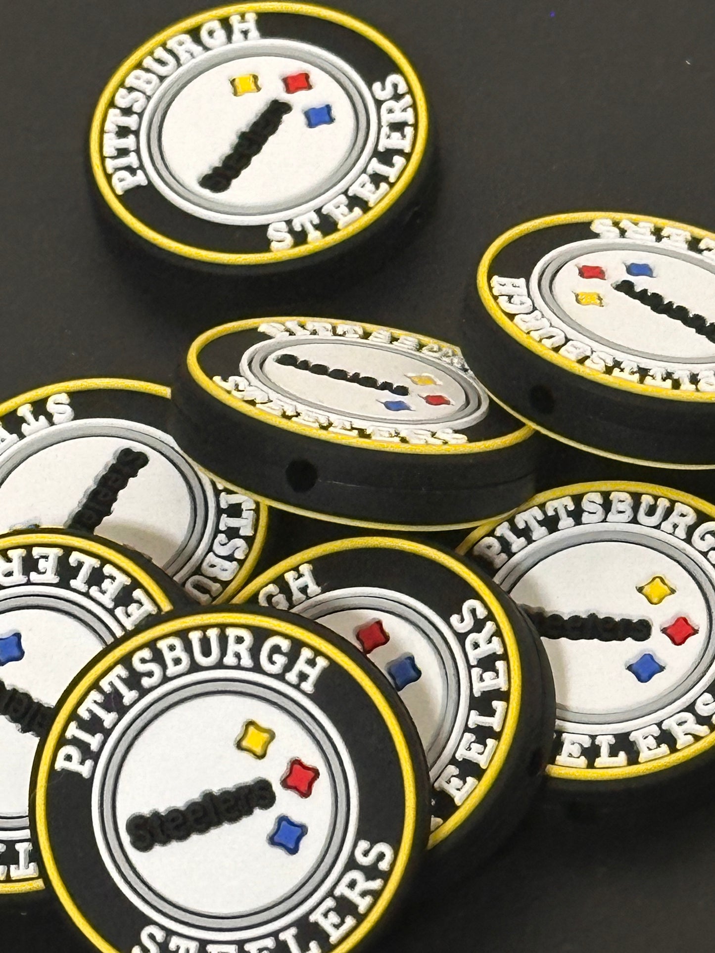 Steelers Focal Bead/ beadable pen/ Silicone bead/ keychain bead/DIY/football/ Pittsburgh
