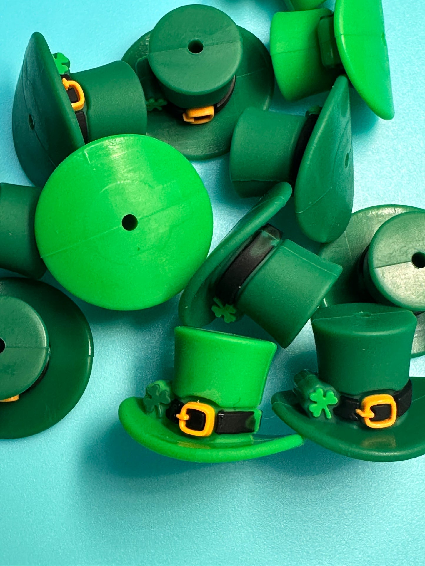3D ST Patricks Day Hat focal bead/ Green hat/top hat