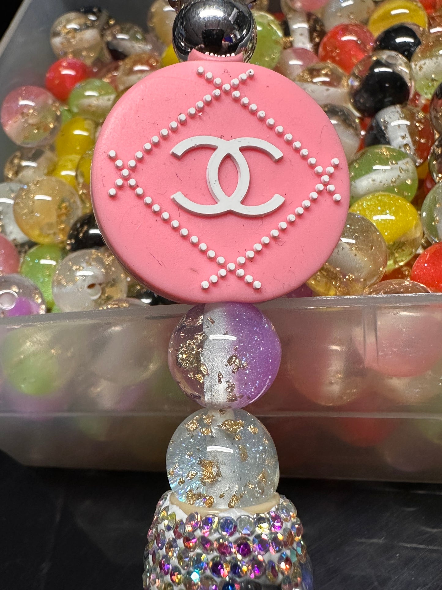 Beautiful 10mm colored with gold glitter beads/ DIY Bead/ beadable pen/ keychain bead/ gold speck beads/