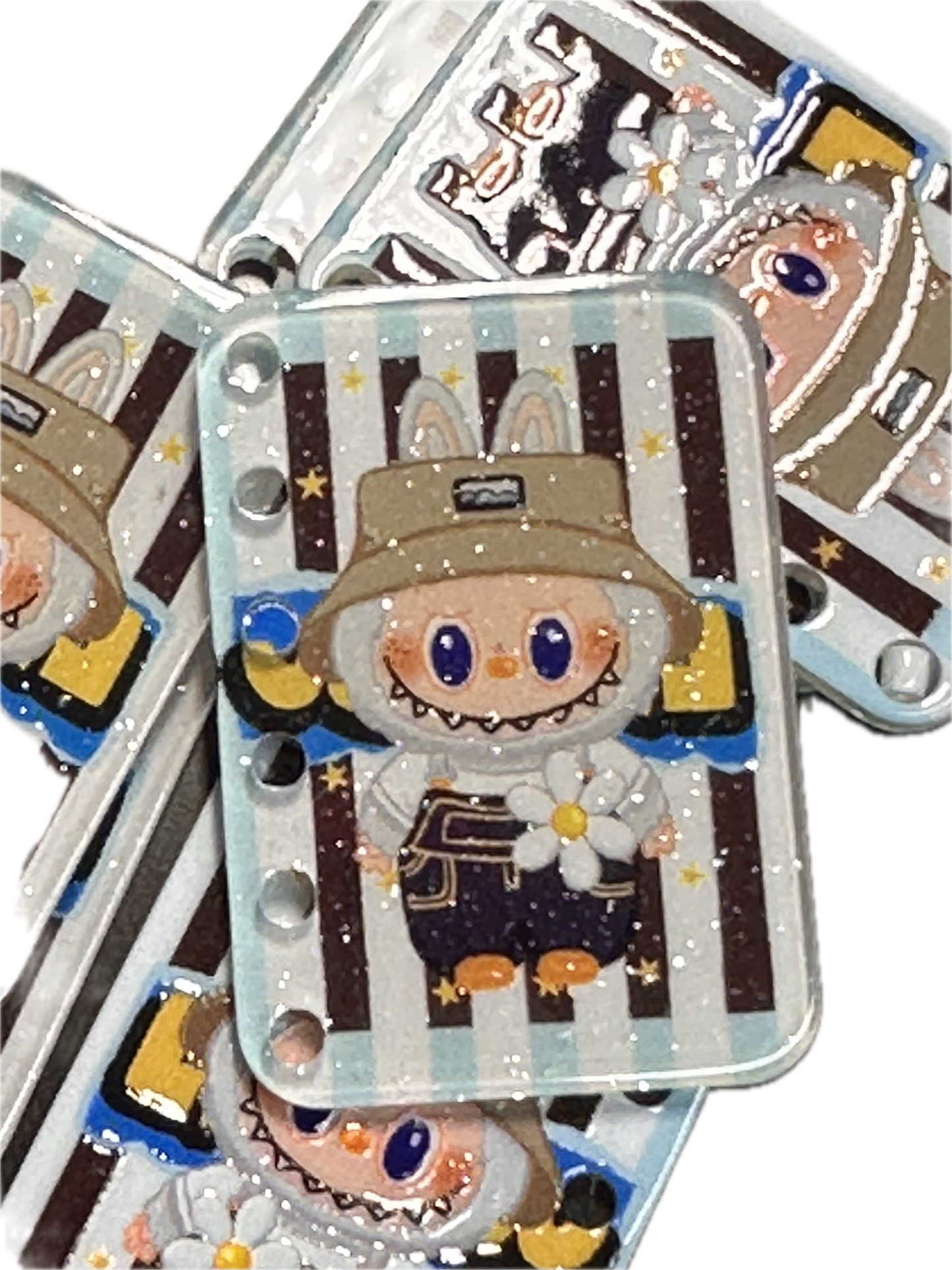 Labubu monster acrylic pendants/ Five (5) pendants included / keychain DIY/