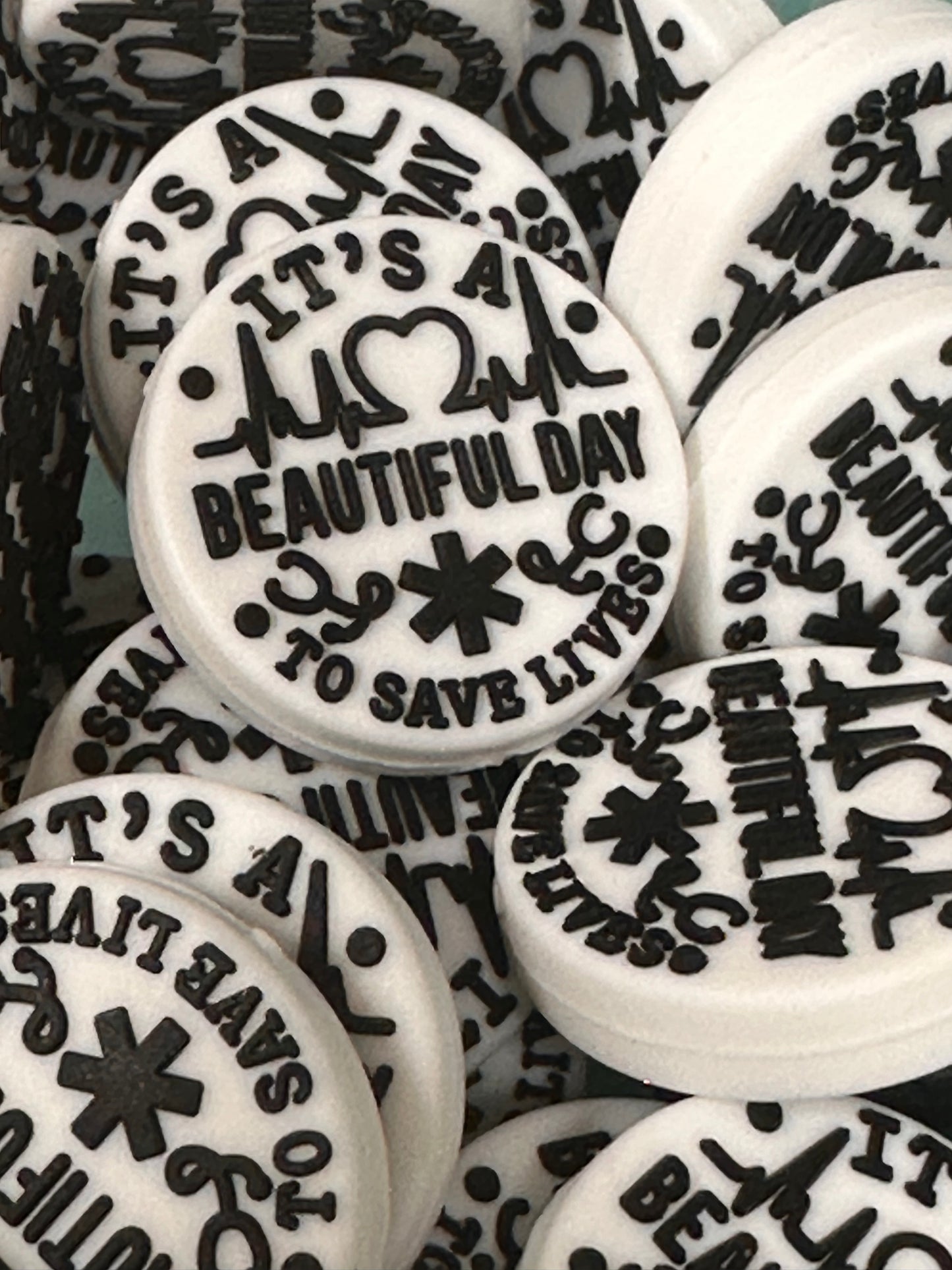 Beautiful day to save lives/ doctor/nurse/silicone focal bead/first responder