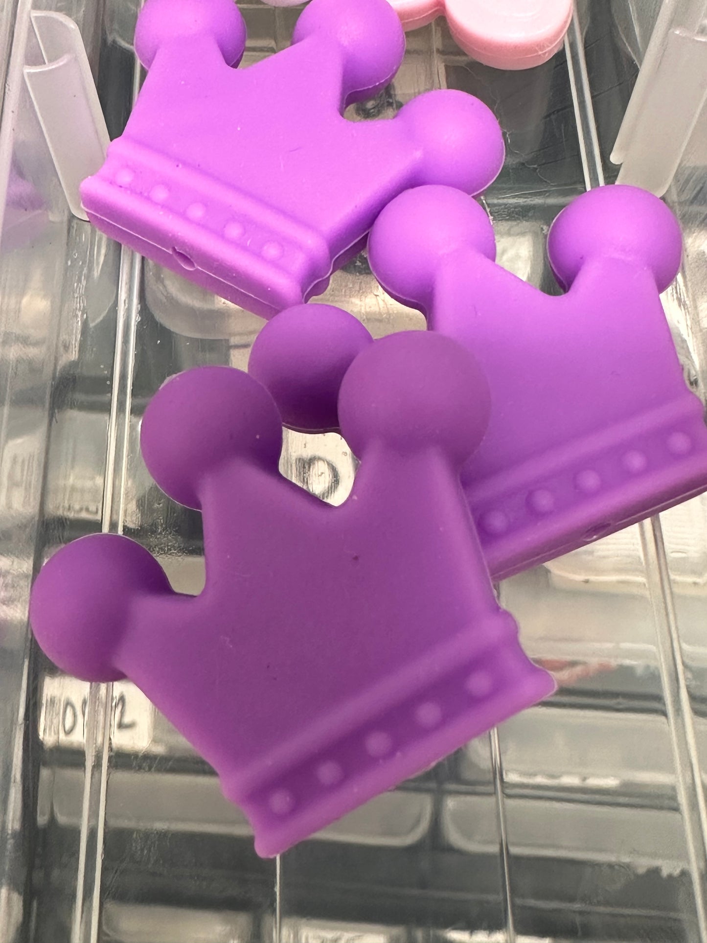 Purple Crown / Focal Bead/ beadable pen/ Silicone bead/ keychain bead/ bejeweled / queen/ king/ princess/