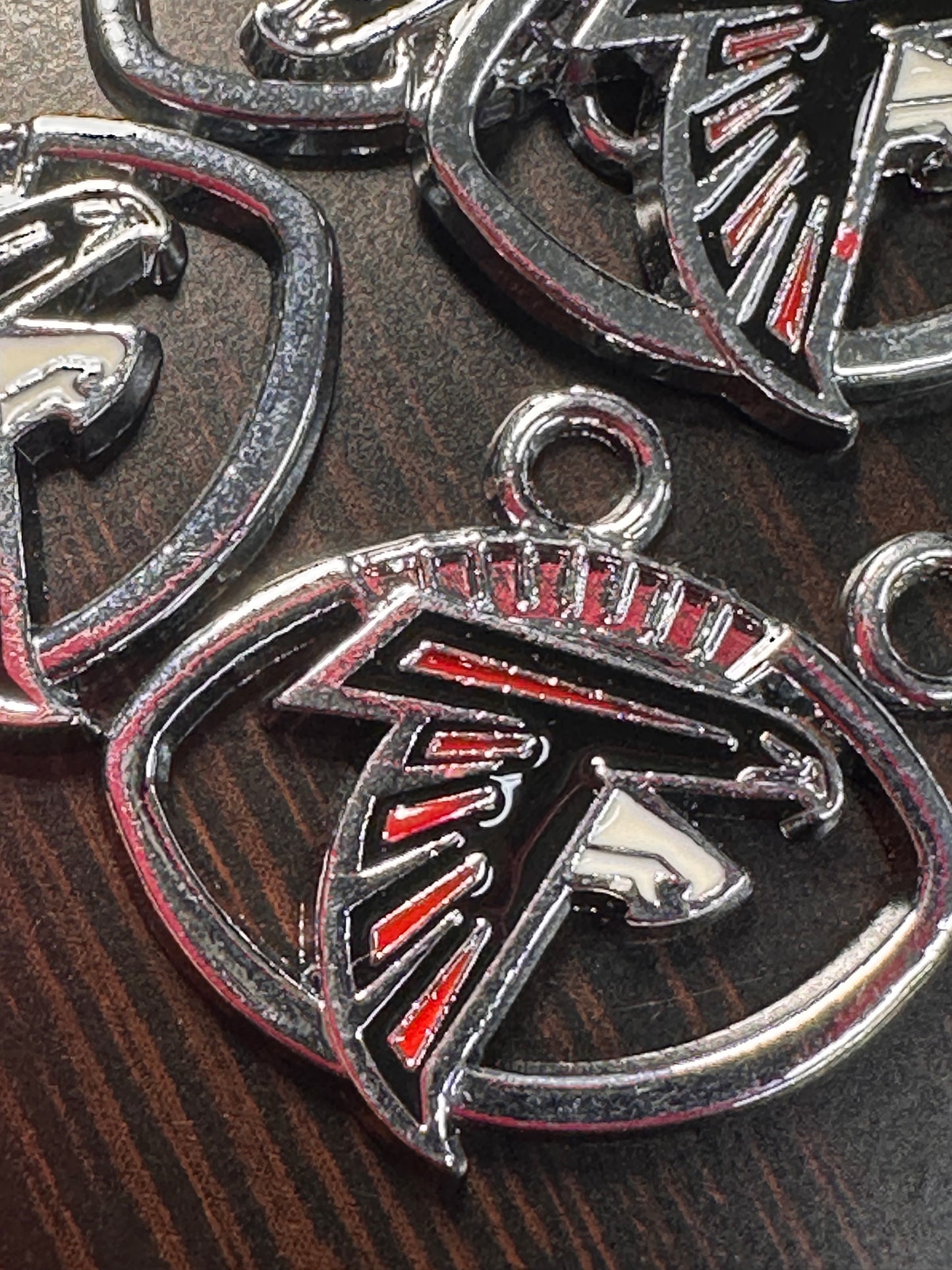 Enameled metal charms/ Atlanta Falcons pendant/ DIY charm bracelet/ DIY necklace