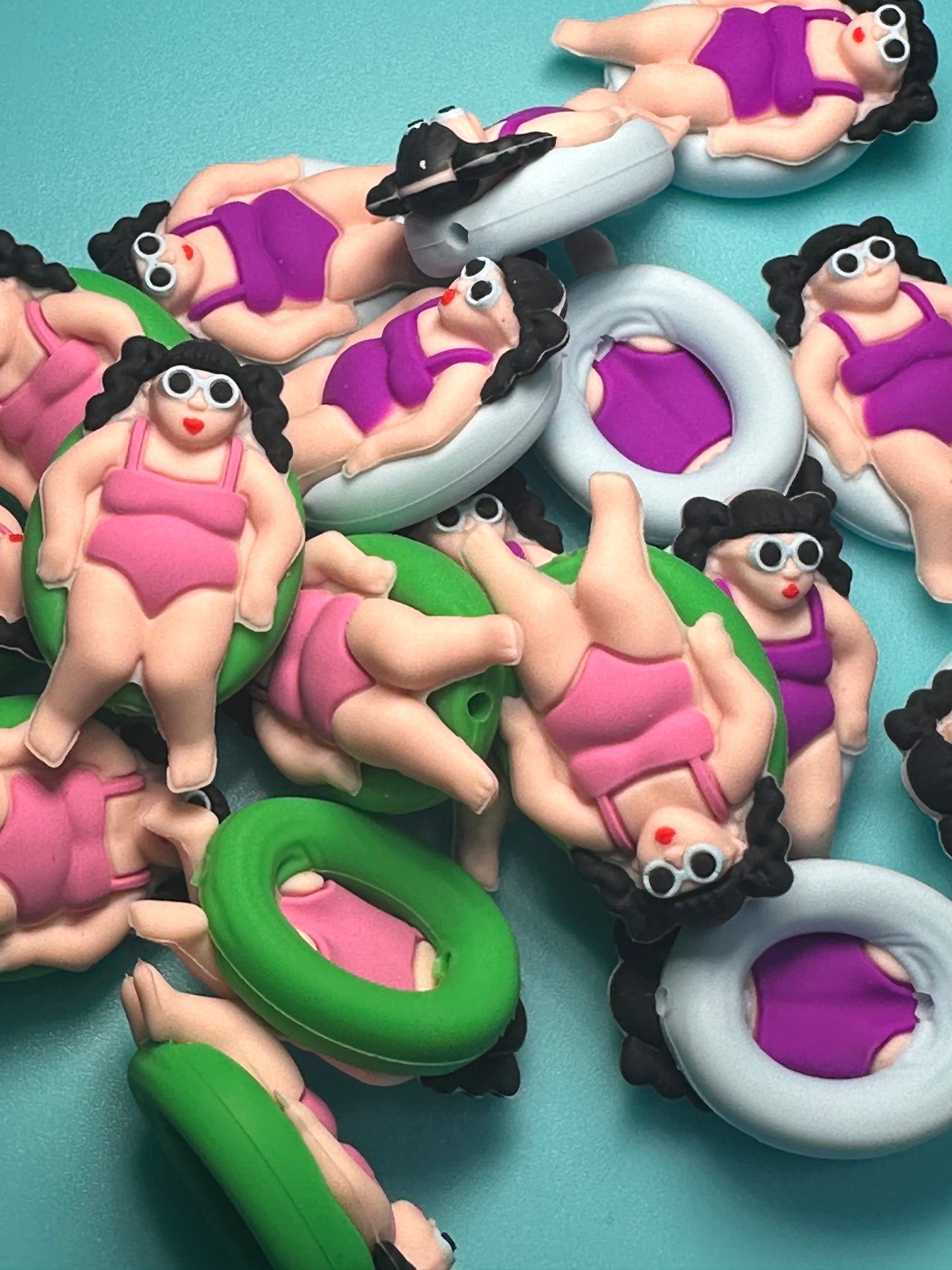 Floating Summer focal bead / beach/ swim suit/pool/ swimming