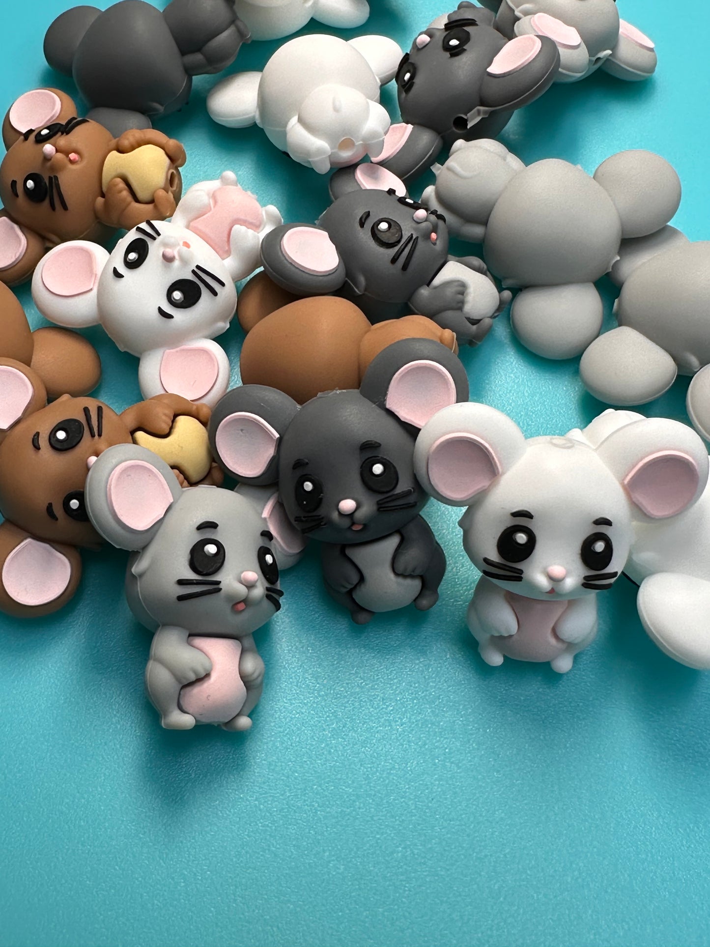 3D cute mouse silicone focal bead/ mice