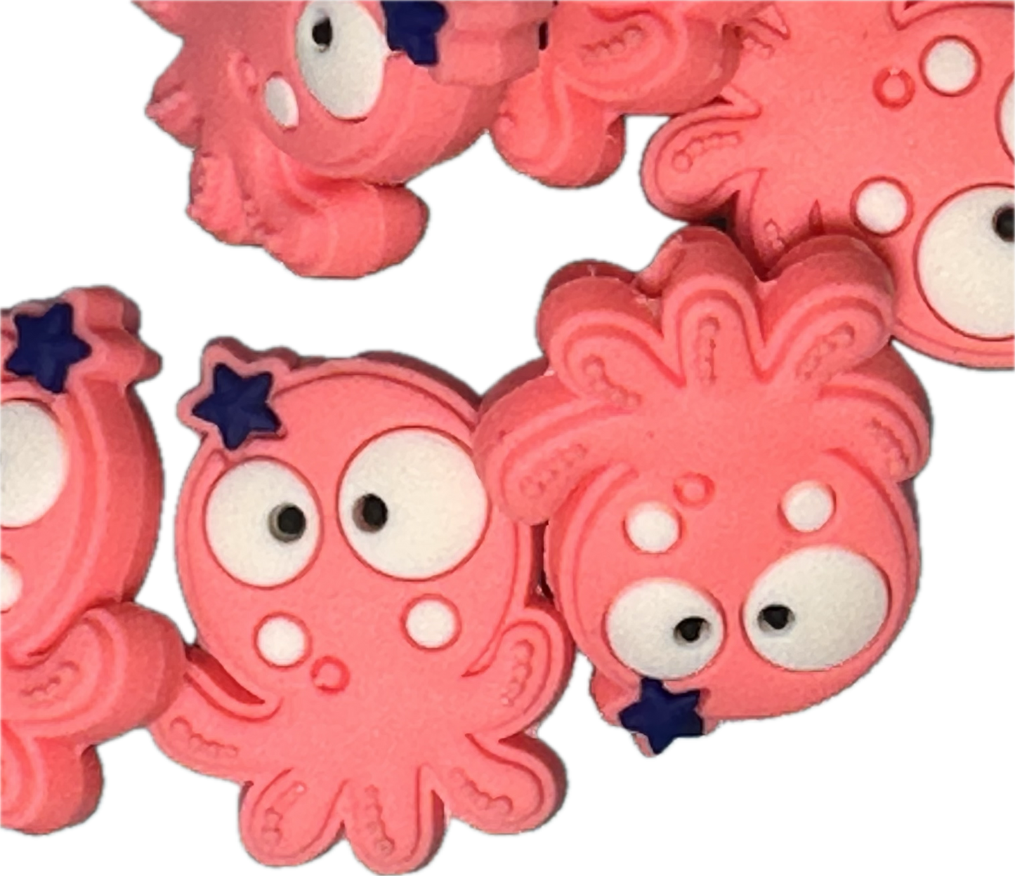 Pink octopus focal bead/ beadable pen/ Silicone bead/ keychain bead/ fishy/ sea / character