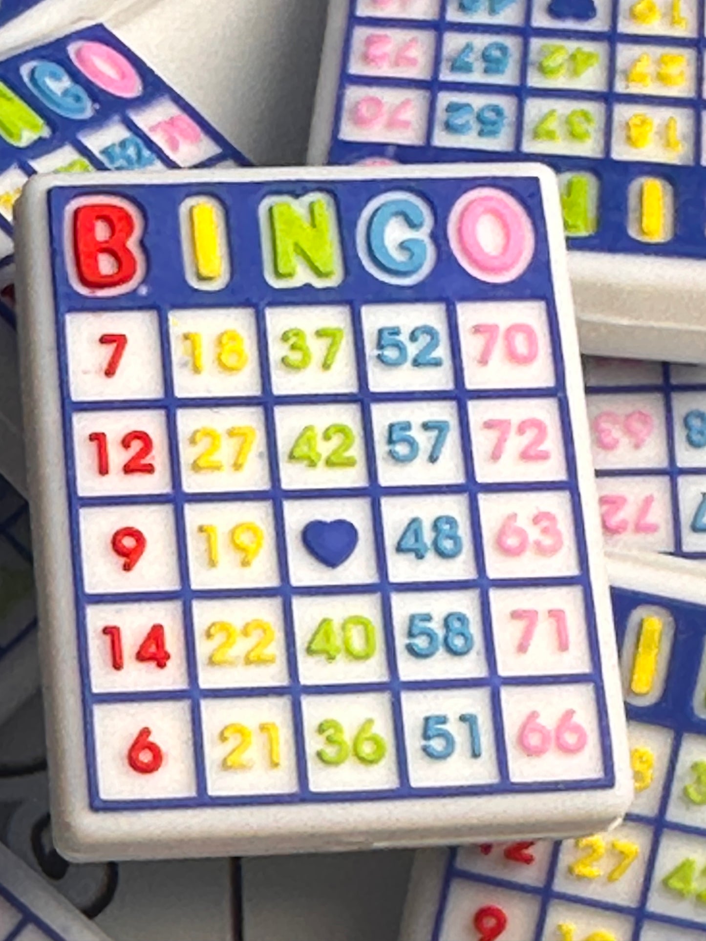 Bingo Focal Bead/ beadable pen/ Silicone bead/ mother/ keychain bead/ bingo card
