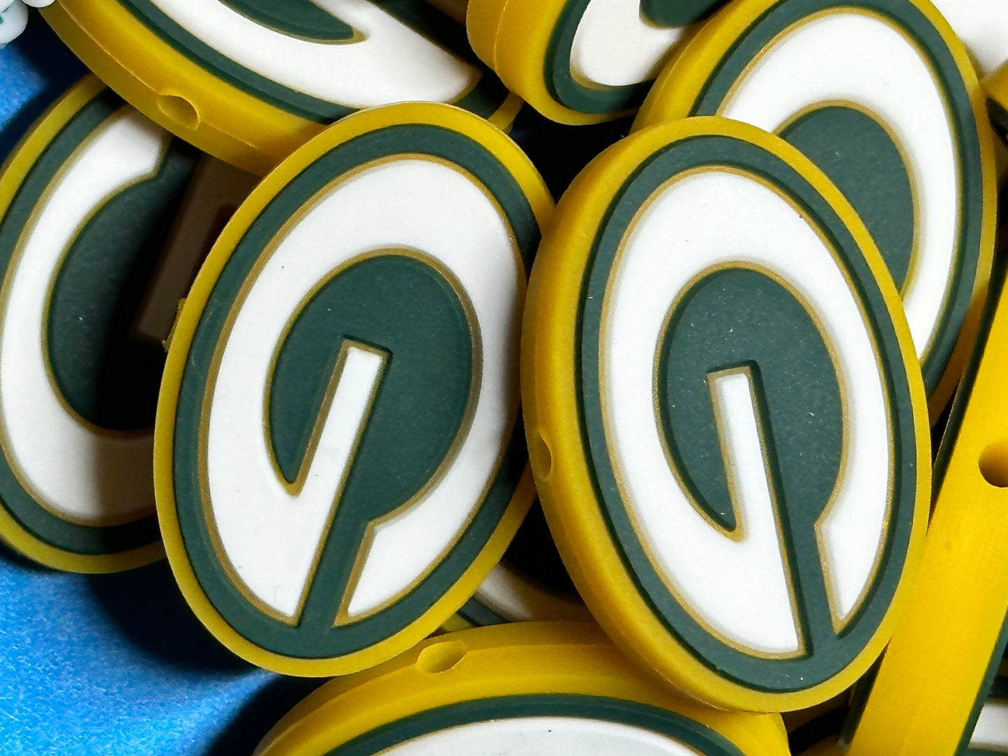 Green Bay Packers focal bead oval shaped