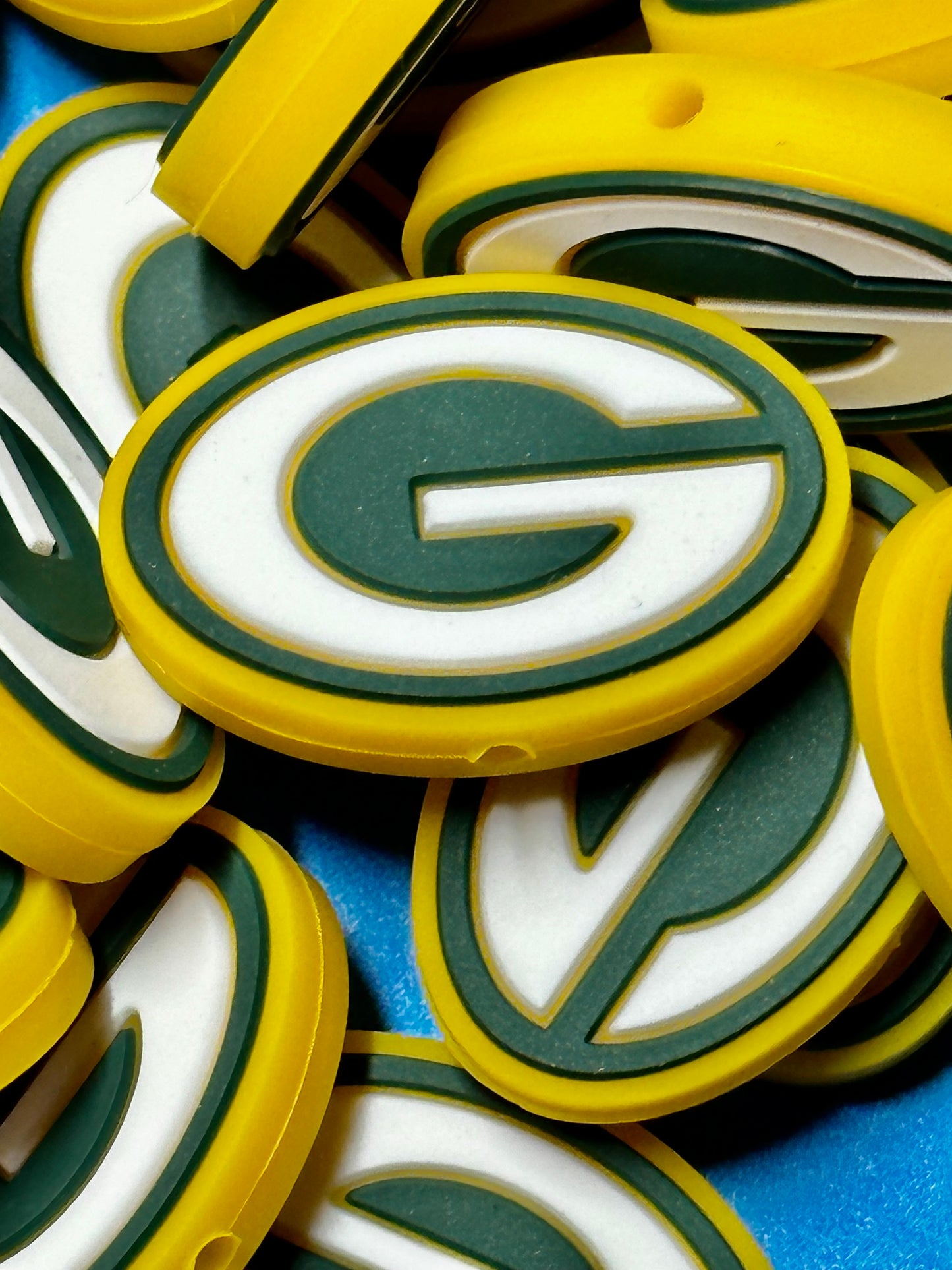 Green Bay Packers focal bead oval shaped