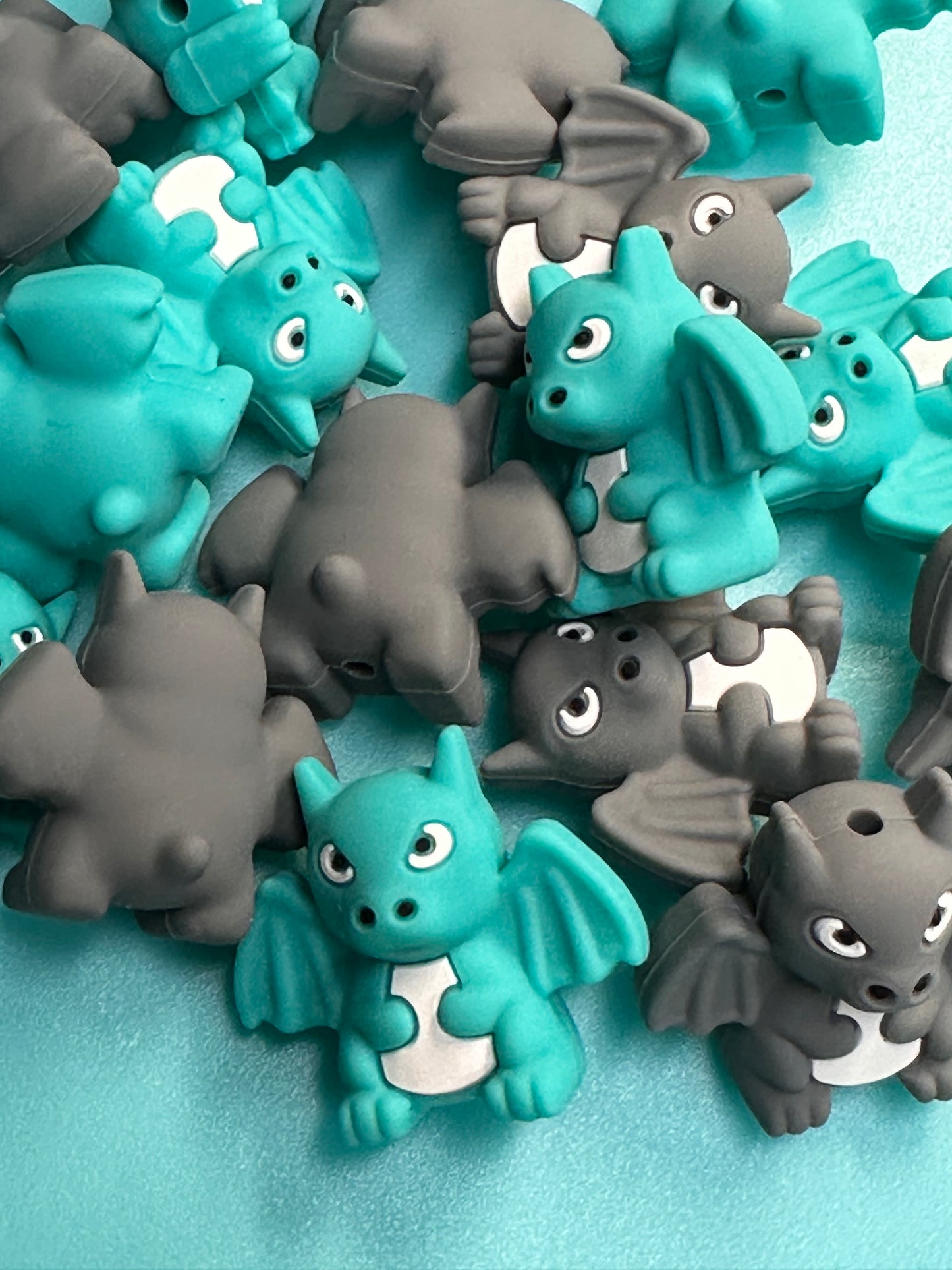 3D cute bats silicone focal bead/ gargoyles