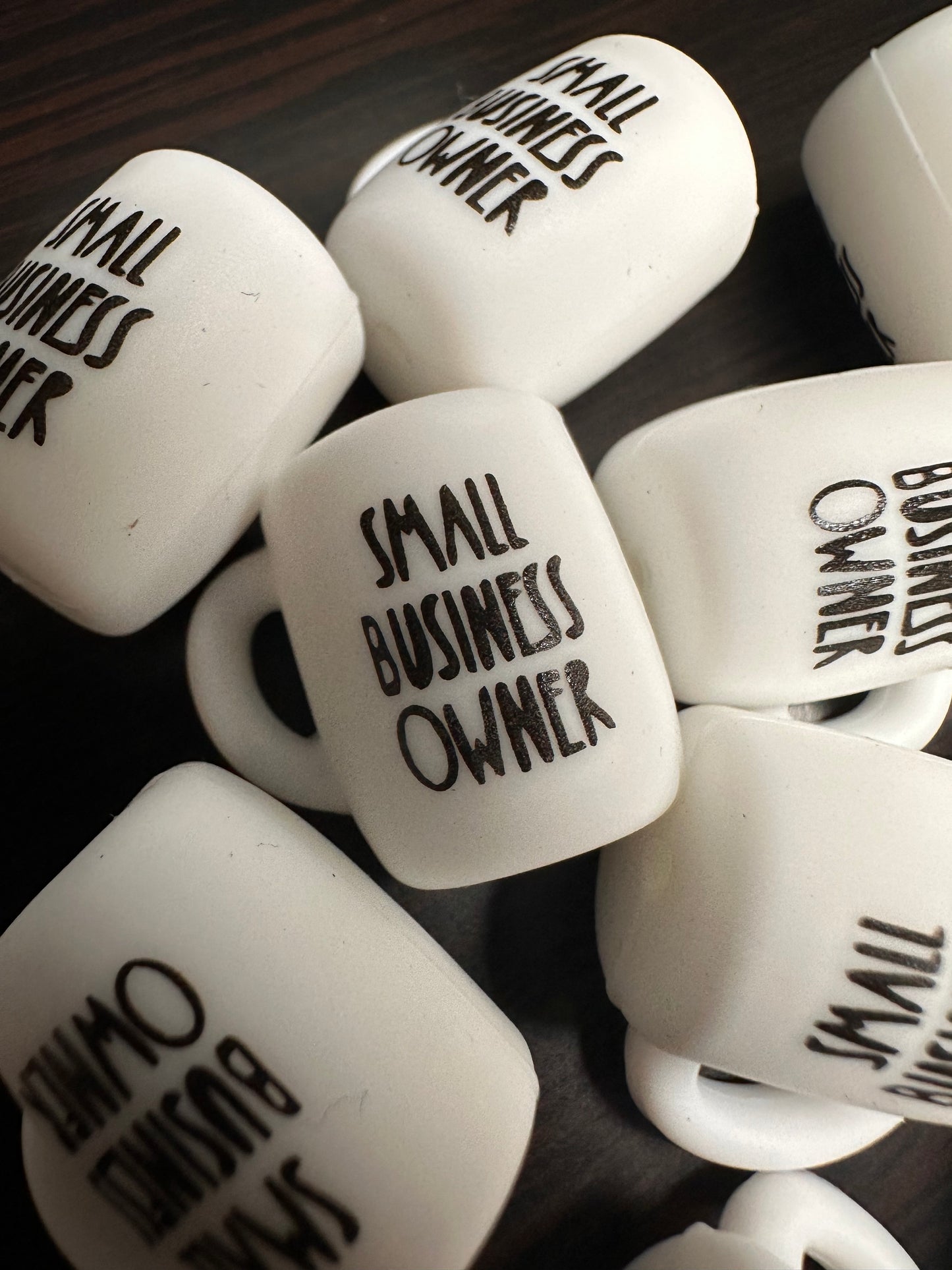 3D Small business owner/ Coffee mug Focal Bead/ beadable pen/ girl mom / Silicone bead/ coffee cup/ keychain bead/ boss/ coffee lover