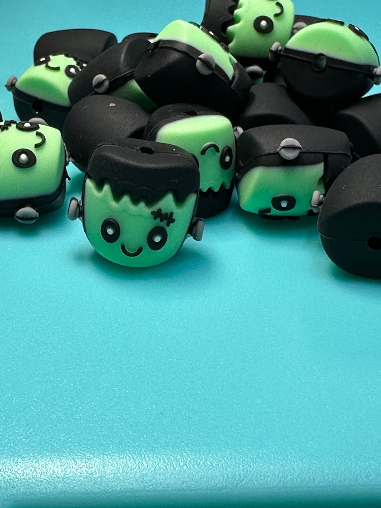 3D silicone focal bead/ frank head/ Halloween
