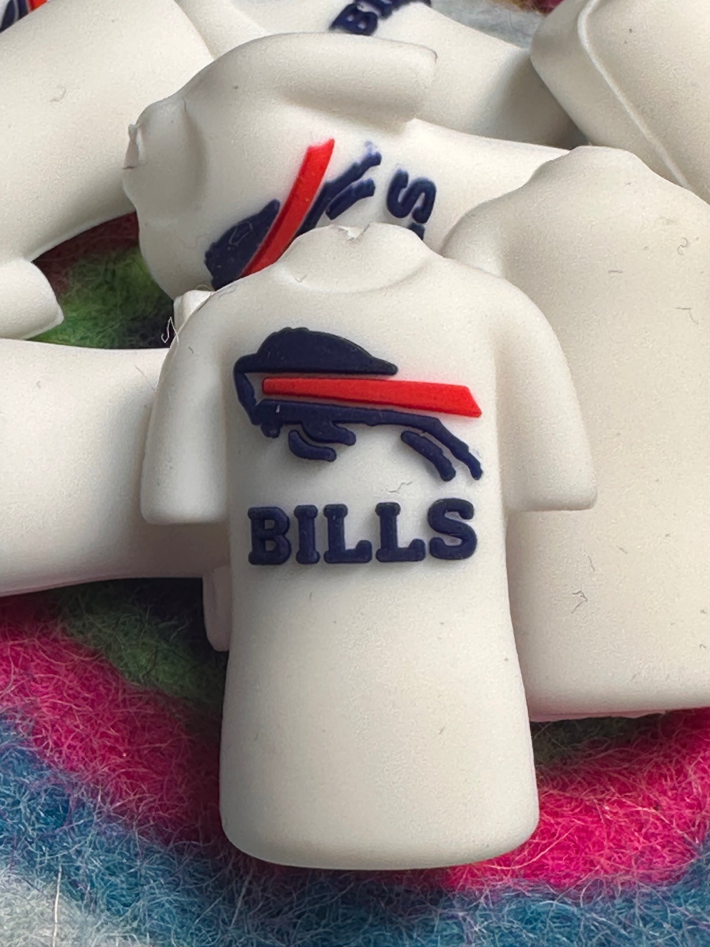 3D football jersey shaped Buffalo Bills focal bead