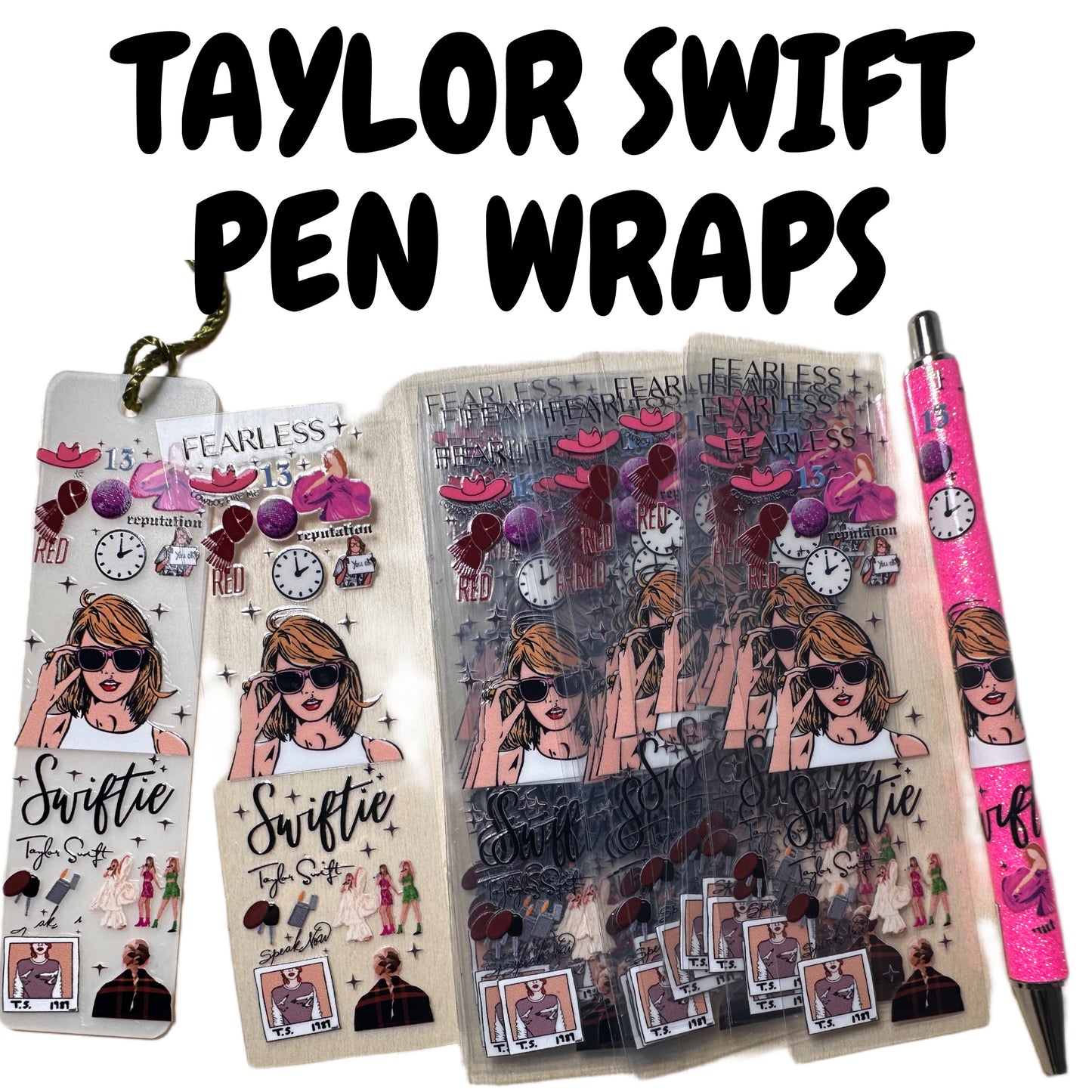 Taylor Swift pen wraps and bookmark wraps / Swiftie