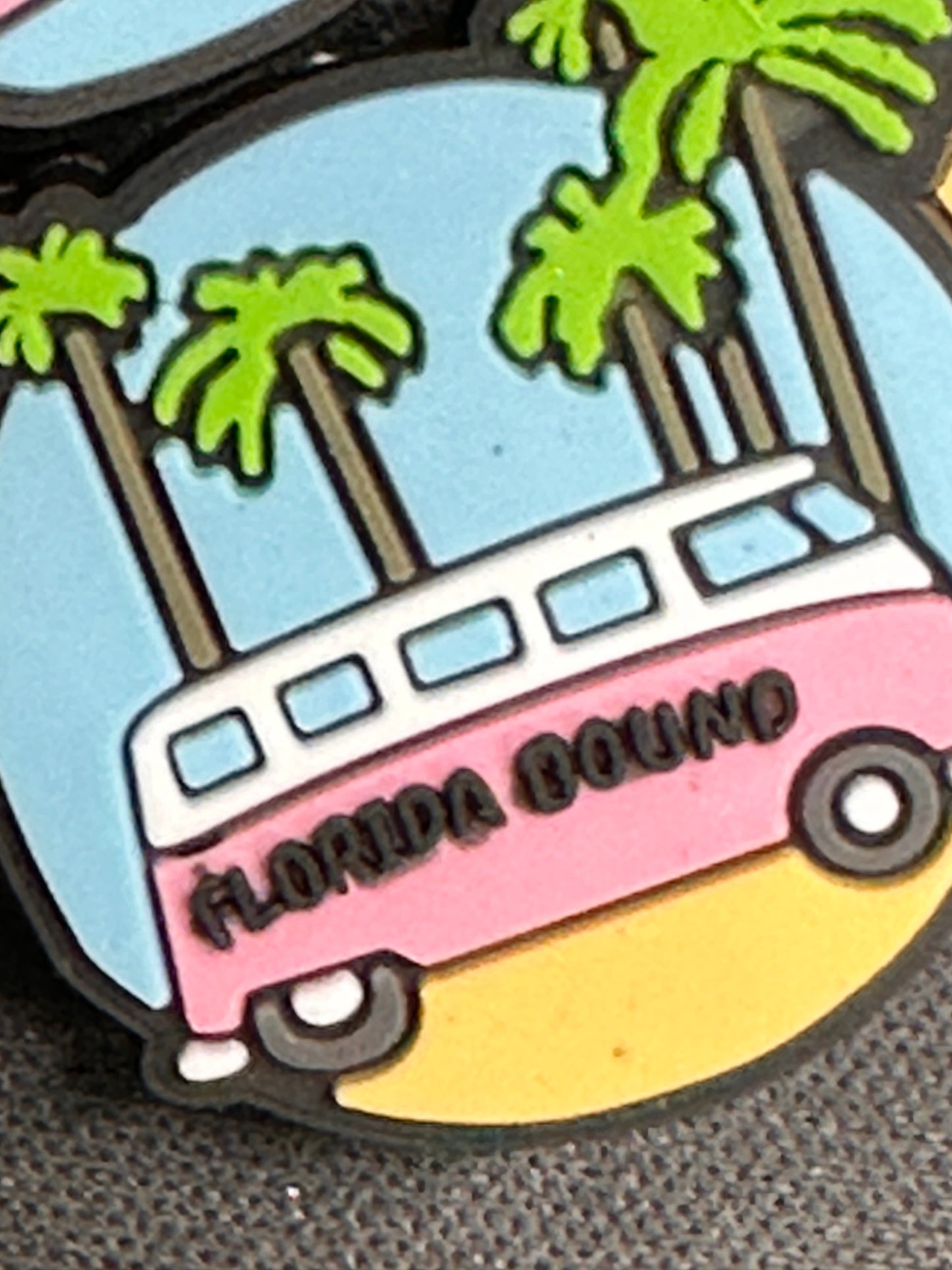 Florida Focal Bead/ beadable pen/ Silicone bead/ keychain bead/ palm tree/beach/van
