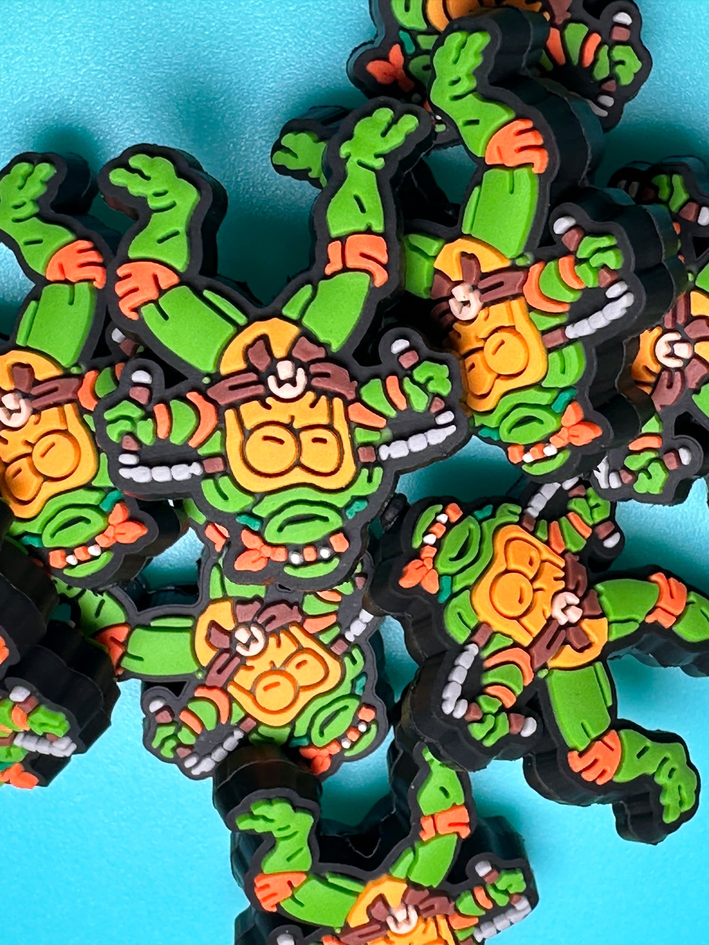 Green silicone focal bead/