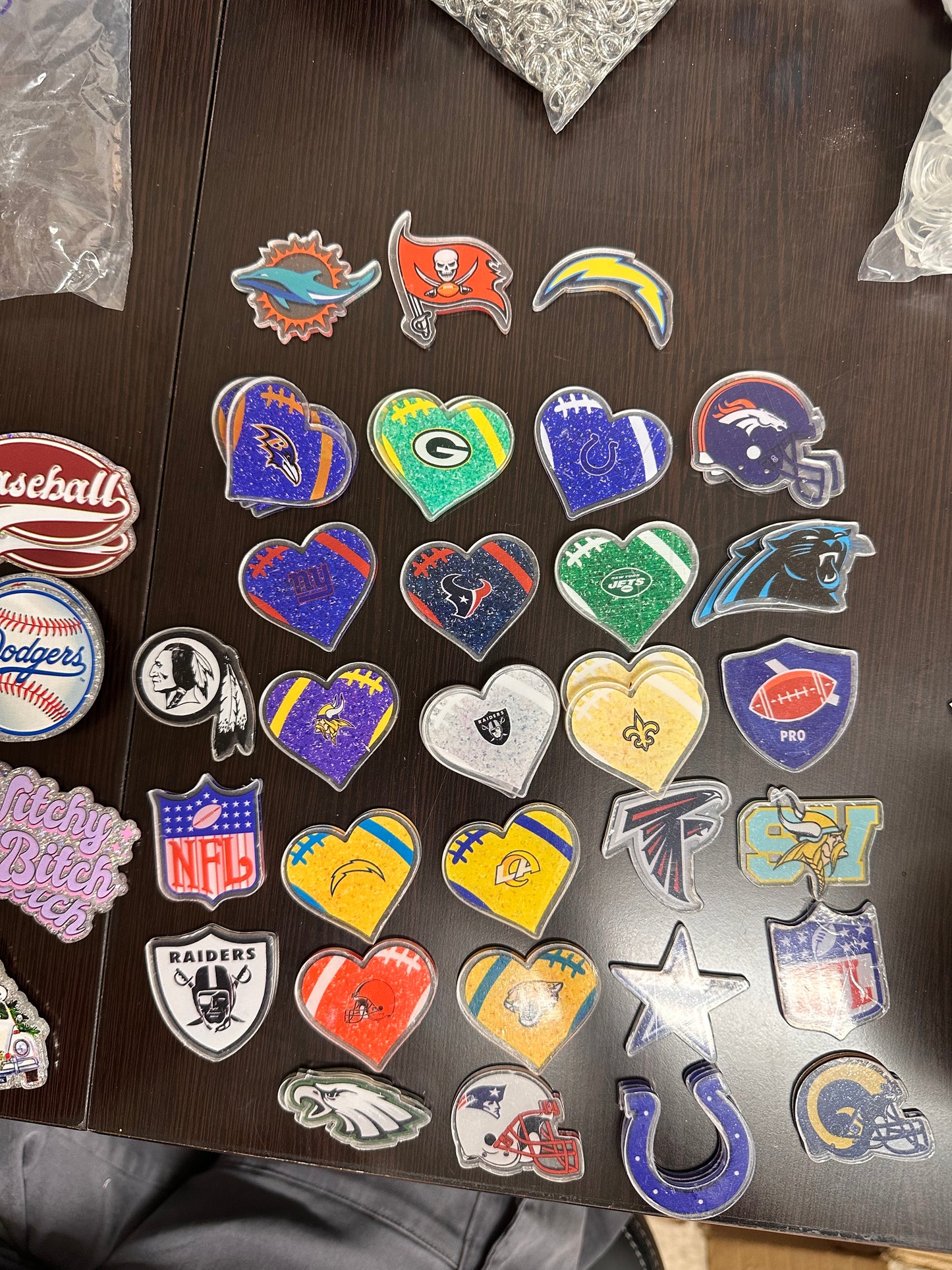 Sports Planars/ Badge Reel - acrylic pieces/ keychain