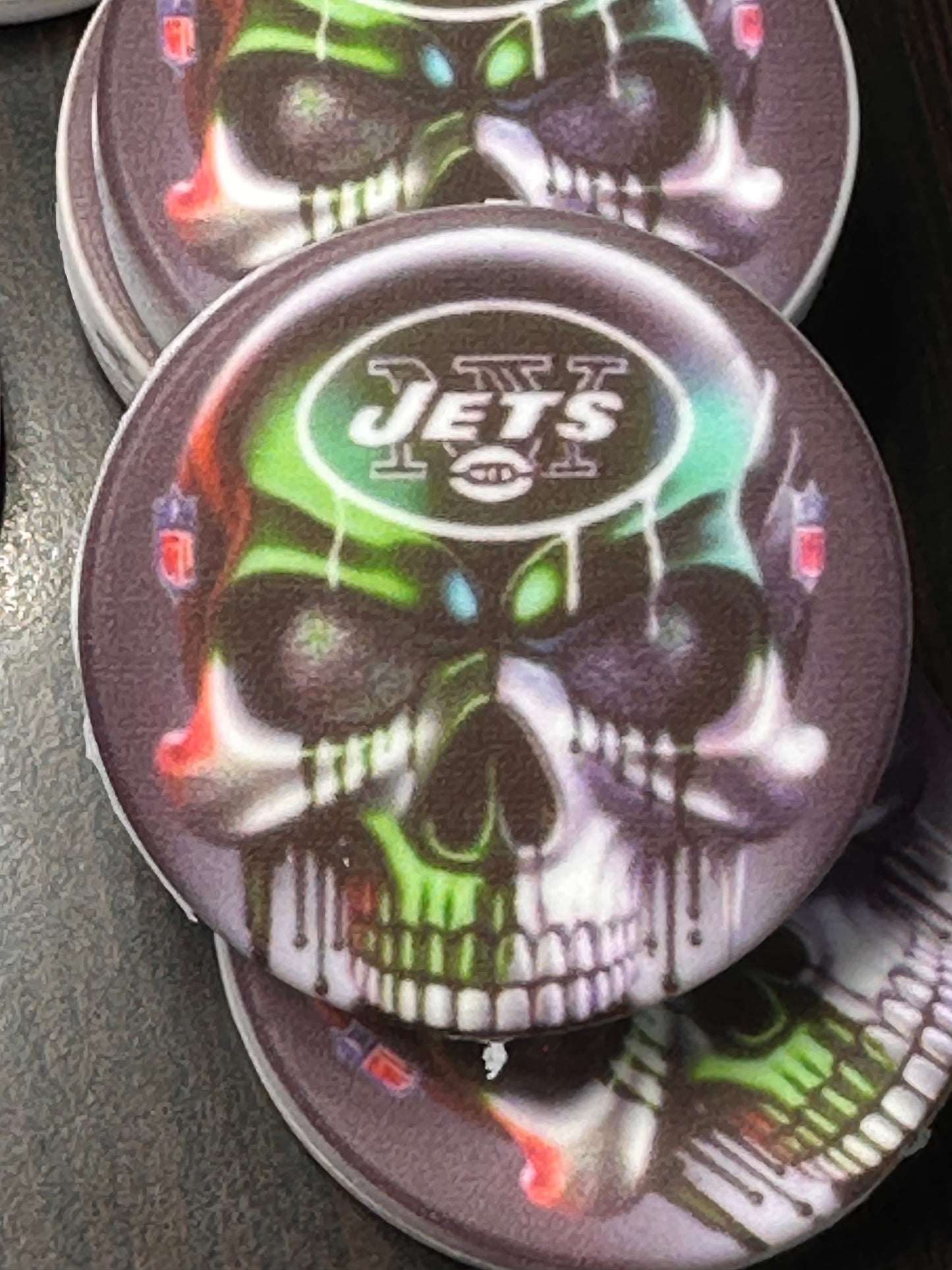 New NY Jets Football team focal bead / New York / skull
