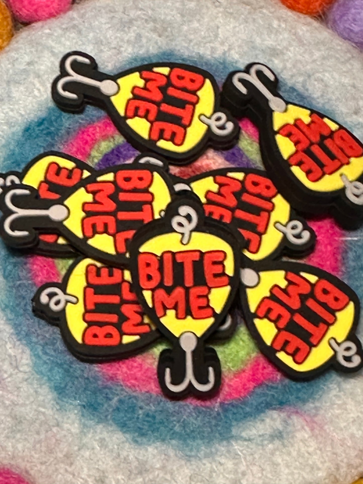 Bite me / Fishing Focal Bead/ beadable pen/ Silicone bead/ keychain bead/Fathers Day