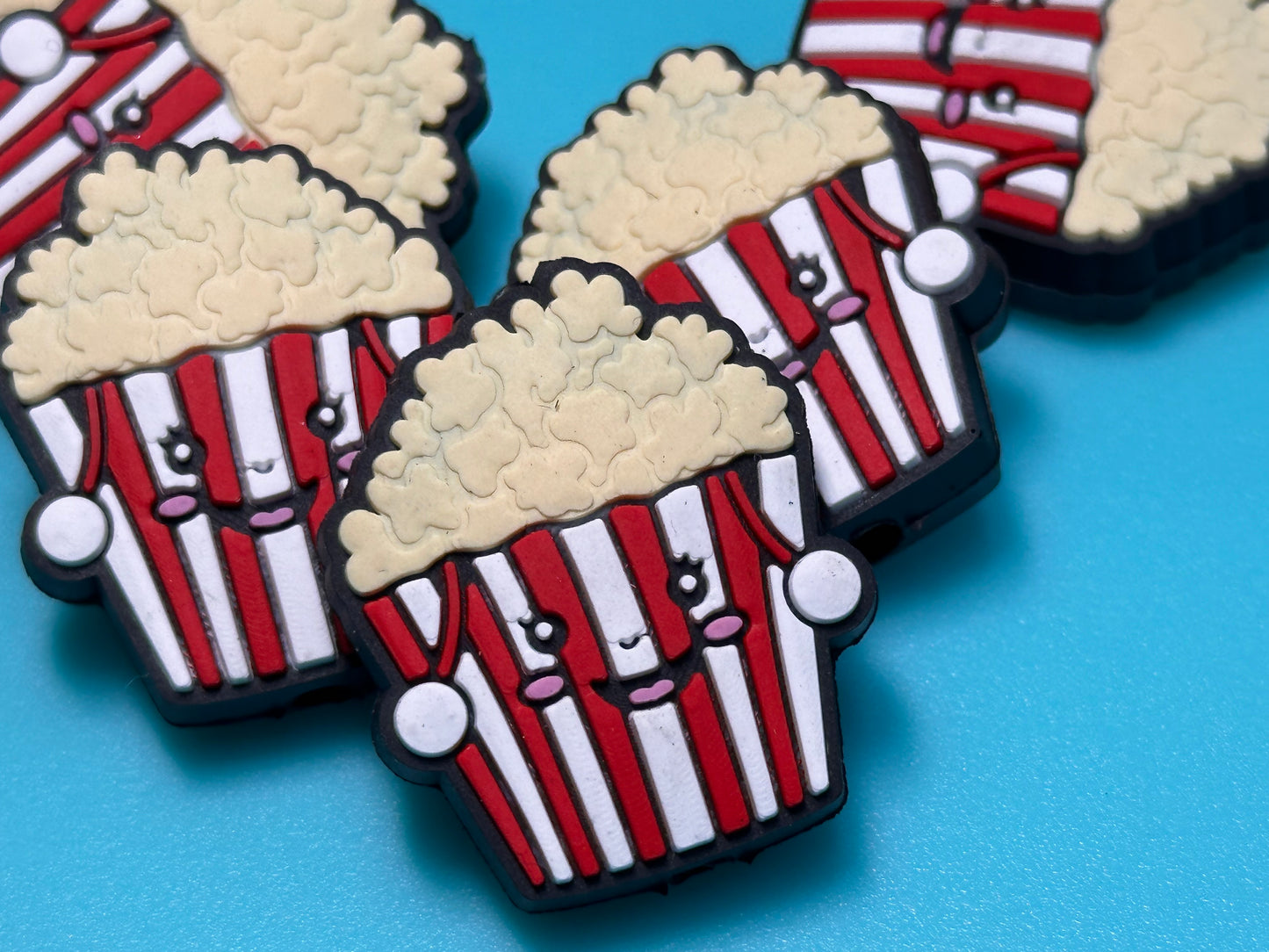 Popcorn Silicone focal bead for pen beading and keychain DIY/ popcorn bucket/ snack food