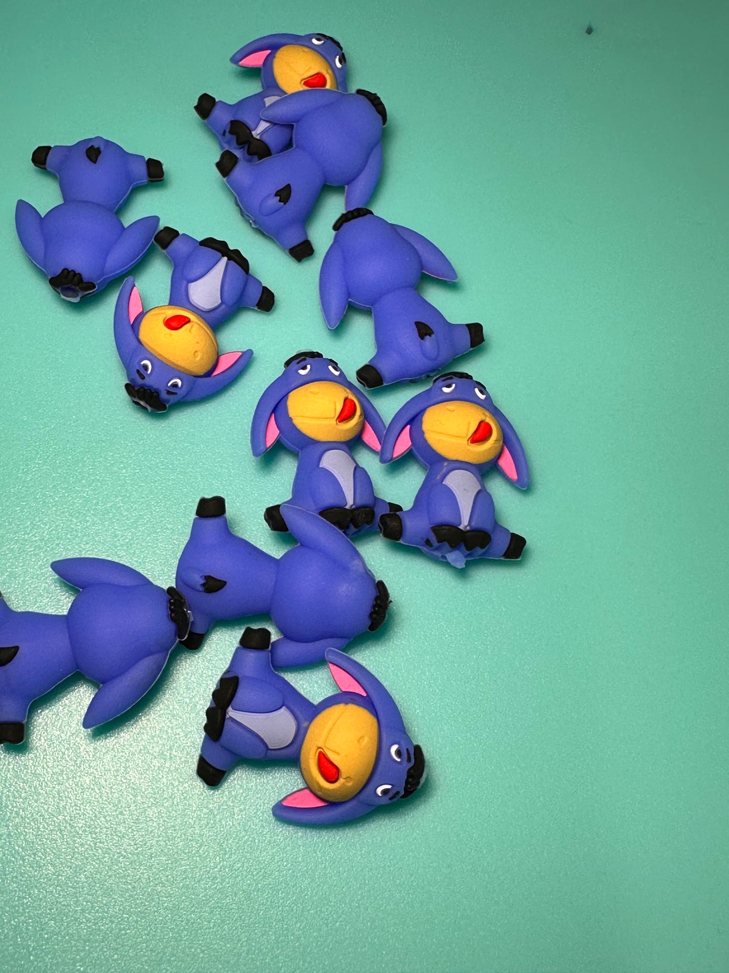 3D blue elephant Focal Bead / silicone bead/