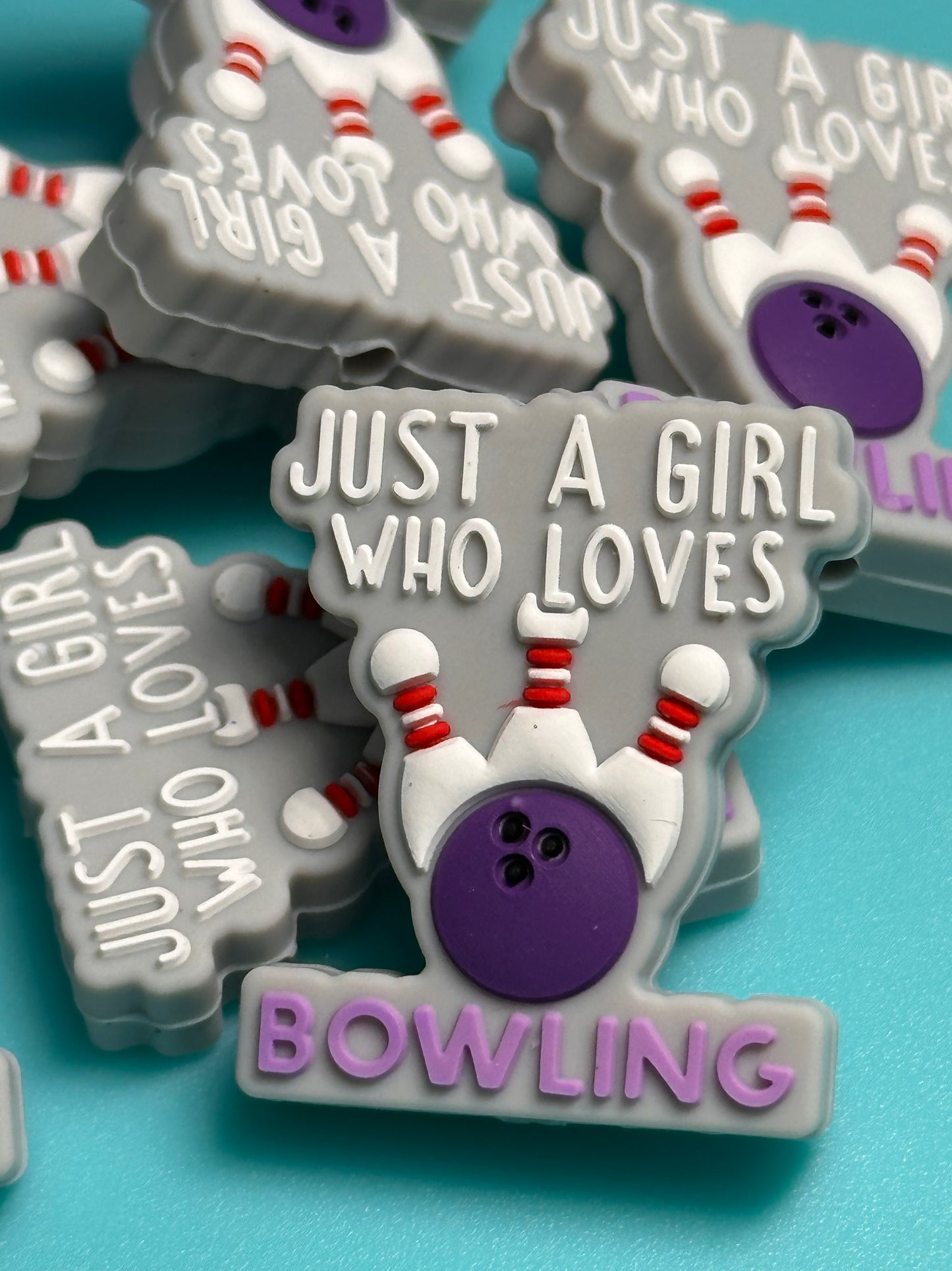 Bowling Focal Bead/ beadable pen/ Silicone bead/ keychain bead/ bowl pins #1