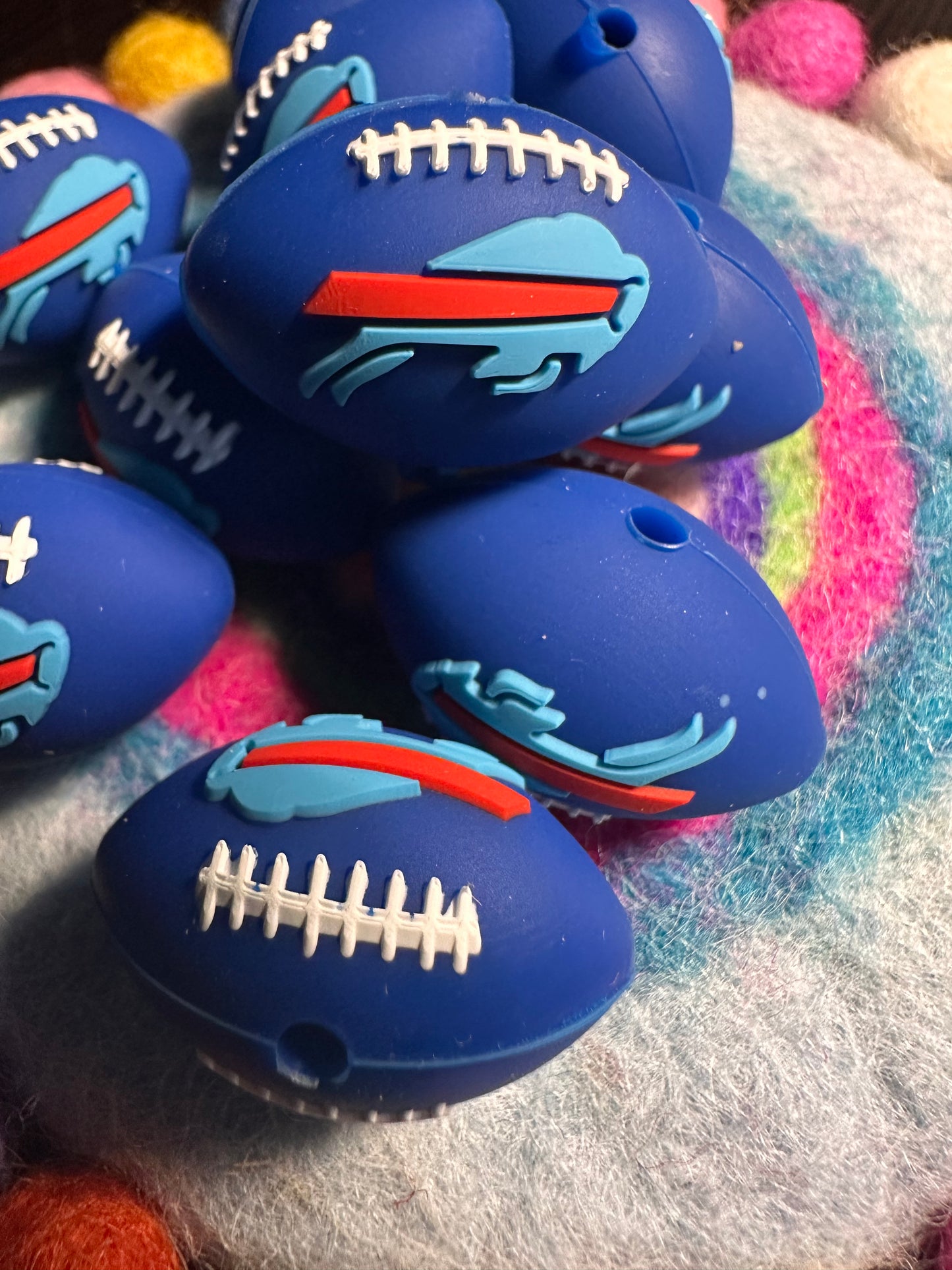 3D Buffalo Bills focal bead design / football shaped