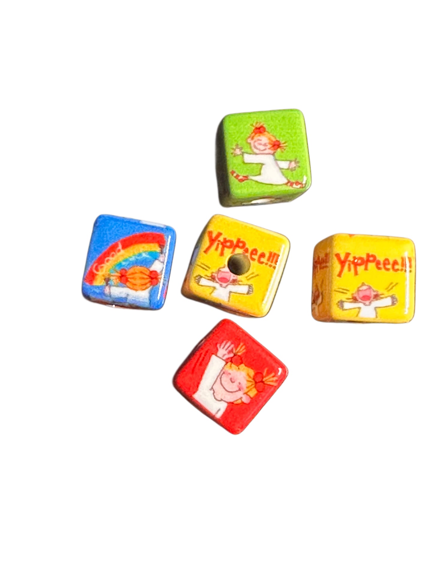 Colorful cubed shaped/Ten (10) beads included/ Bead/ beadable pen/ keychain bead/ cube bead/