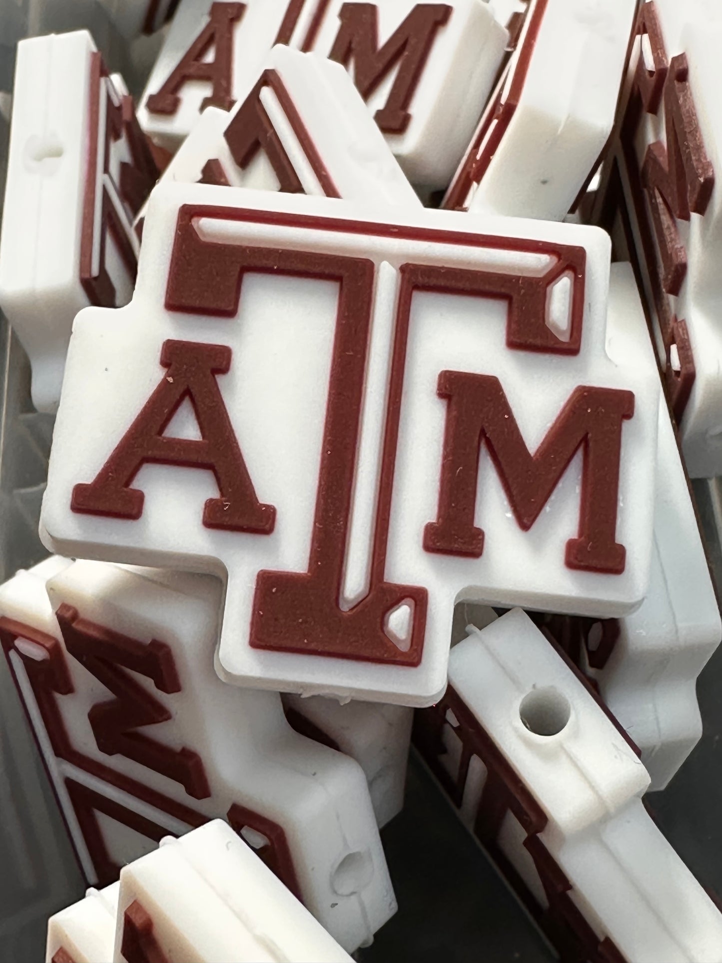 Texas A&M focal beads/ NFL / Focal Bead/ beadable pen/ Silicone bead/ keychain bead / Football/