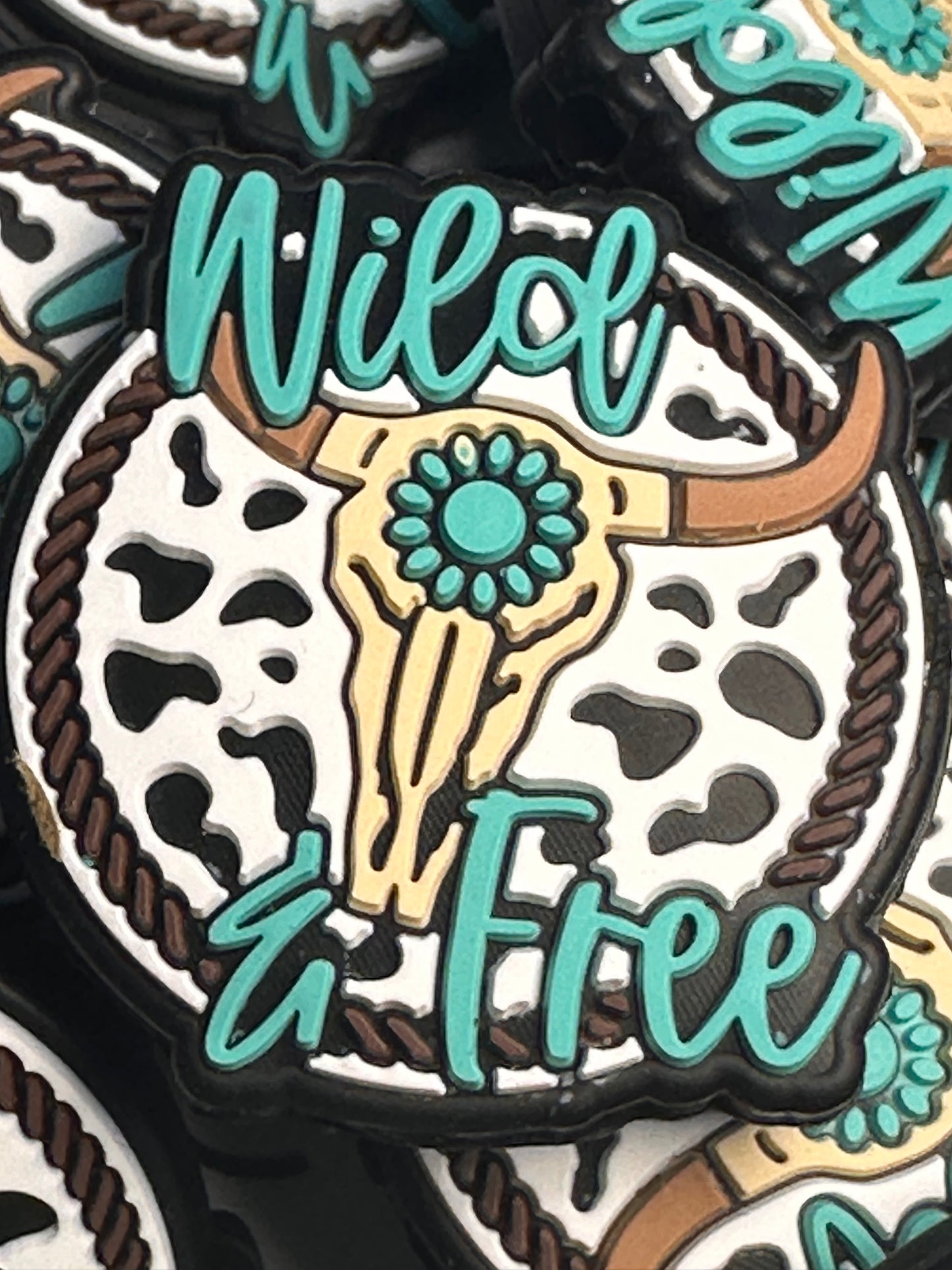 Western Steer skull Focal Bead/ beadable pen/ Silicone bead/keychain bead/