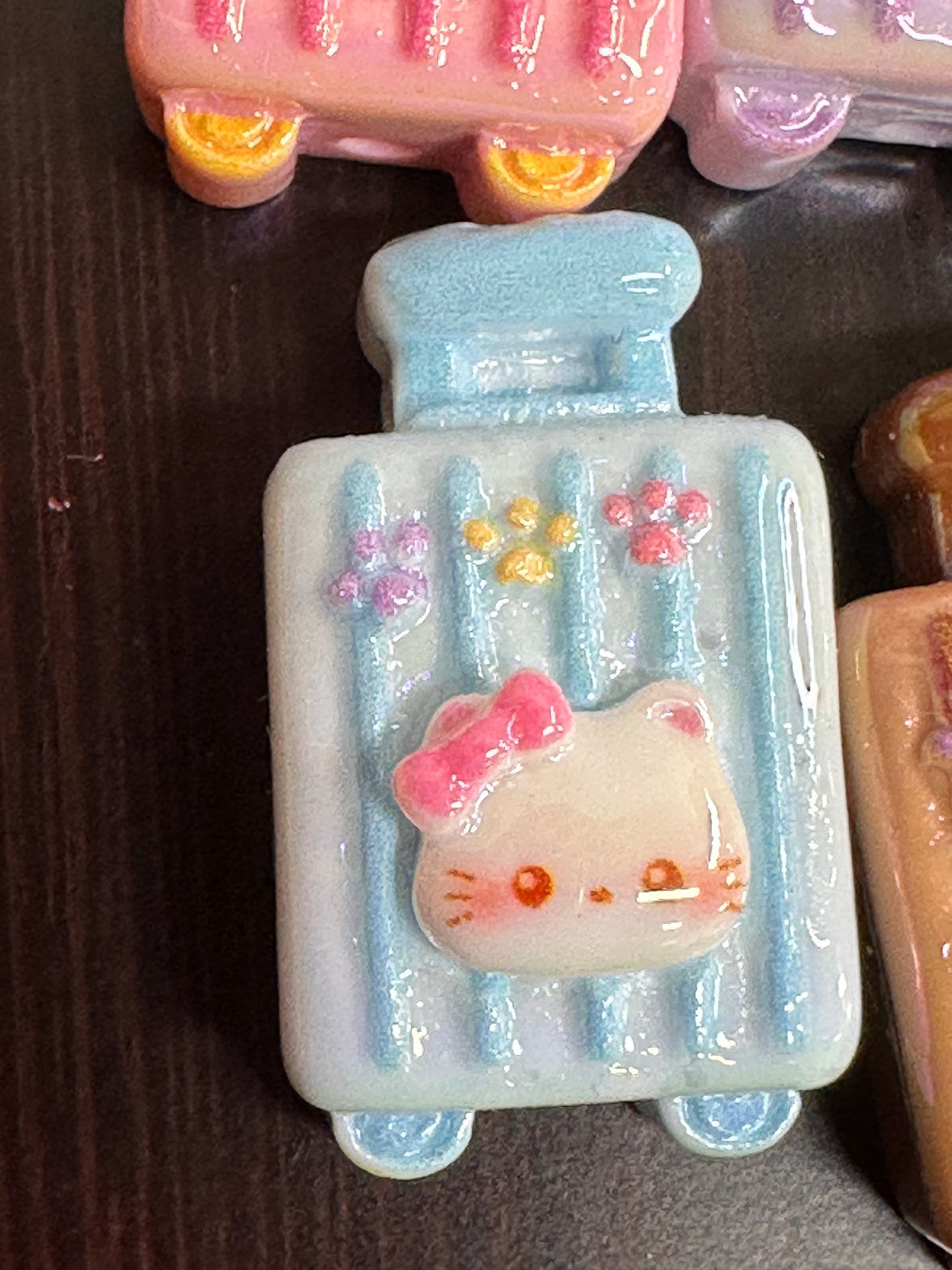 HK Cat rolling suitcase acrylic beads/ Ten (10) beads included assorted colors/pen beading beads / keychain beads/ DIY/