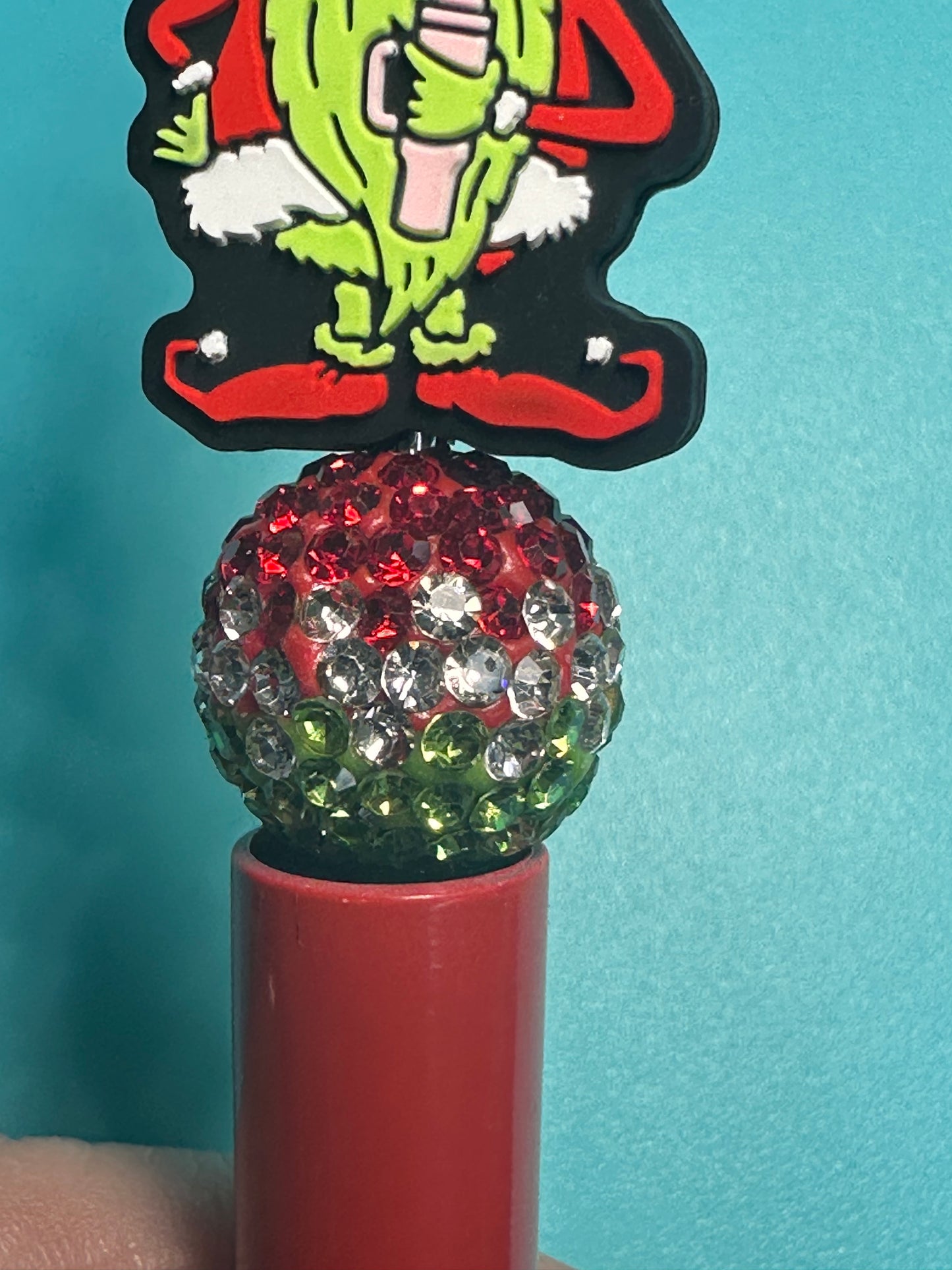 Christmas rhinestone beads/Five beads included/fancy Beads/ beadable pen/ keychain bead/ pastel beads/20mm