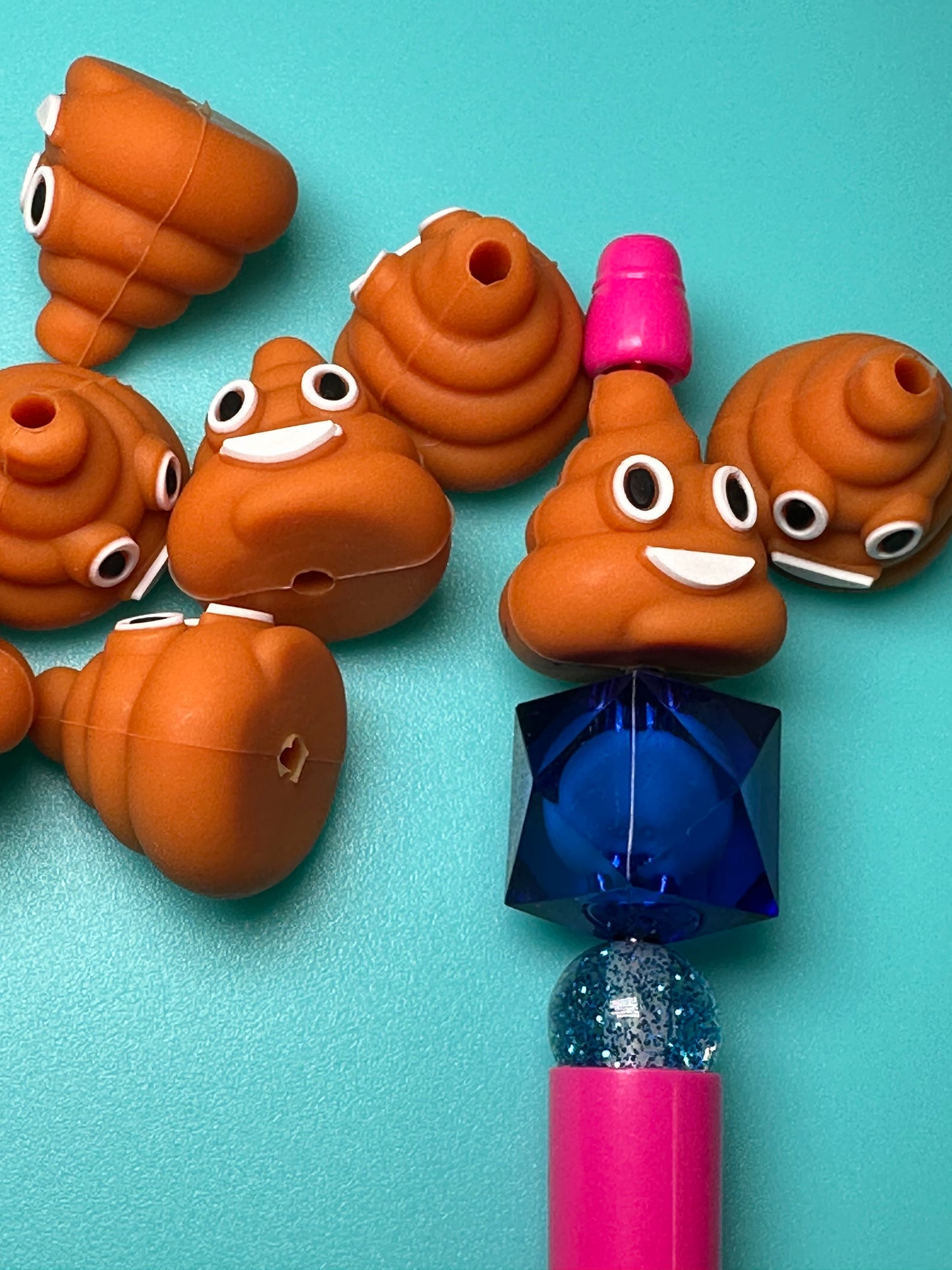3D poop silicone focal bead/