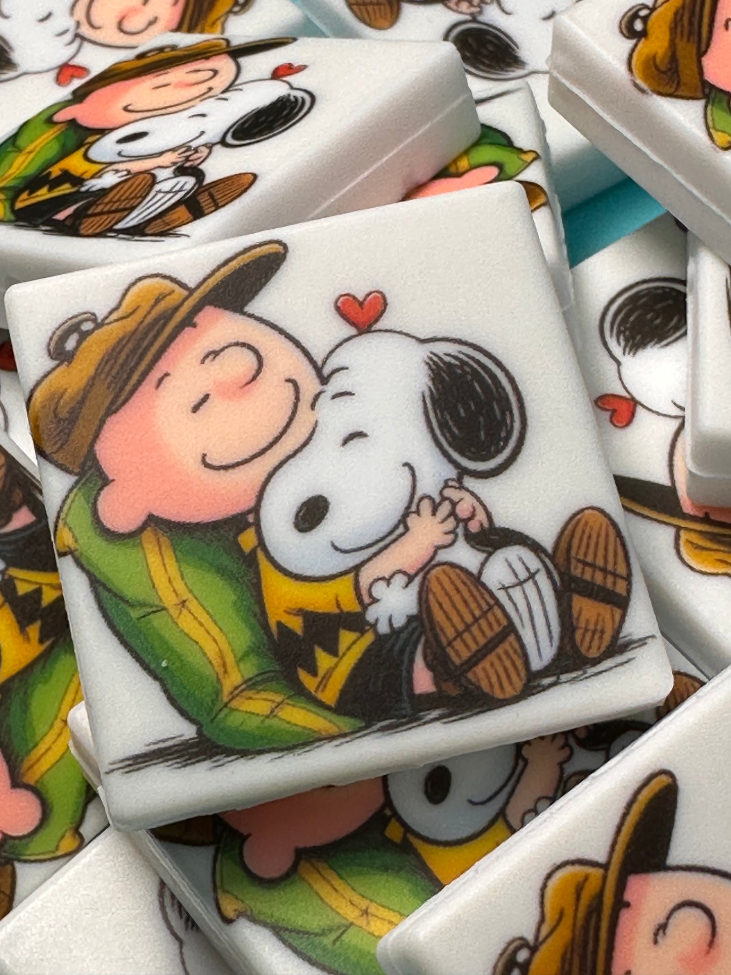 White dog with black ears silicone focal bead/ dog dad/ dog lover/ Valentines Day/ Snoo