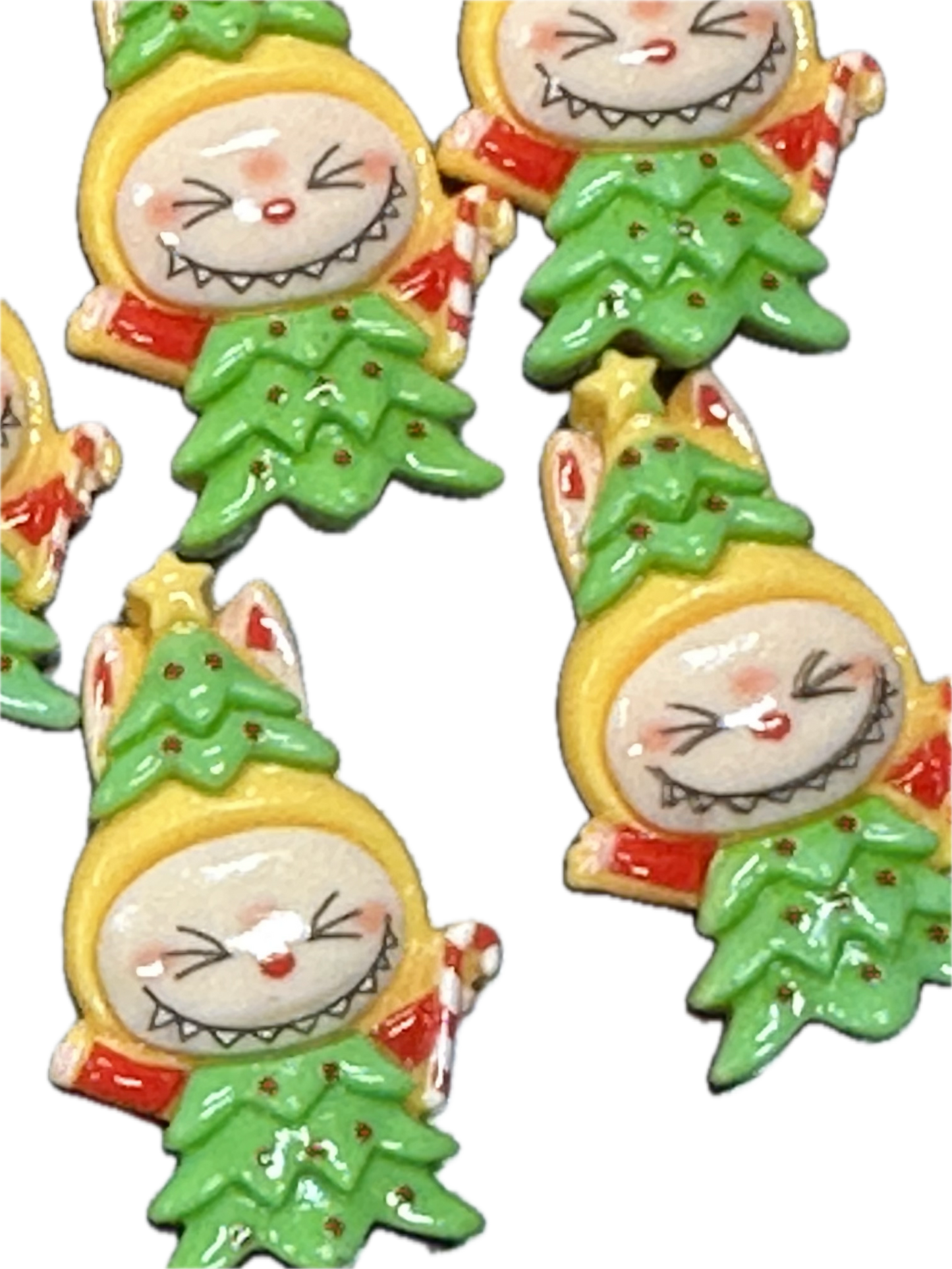 Labubu Christmas flat back charms/Seven different (7) charms included /acrylic pieces perfect for DIY phone cases