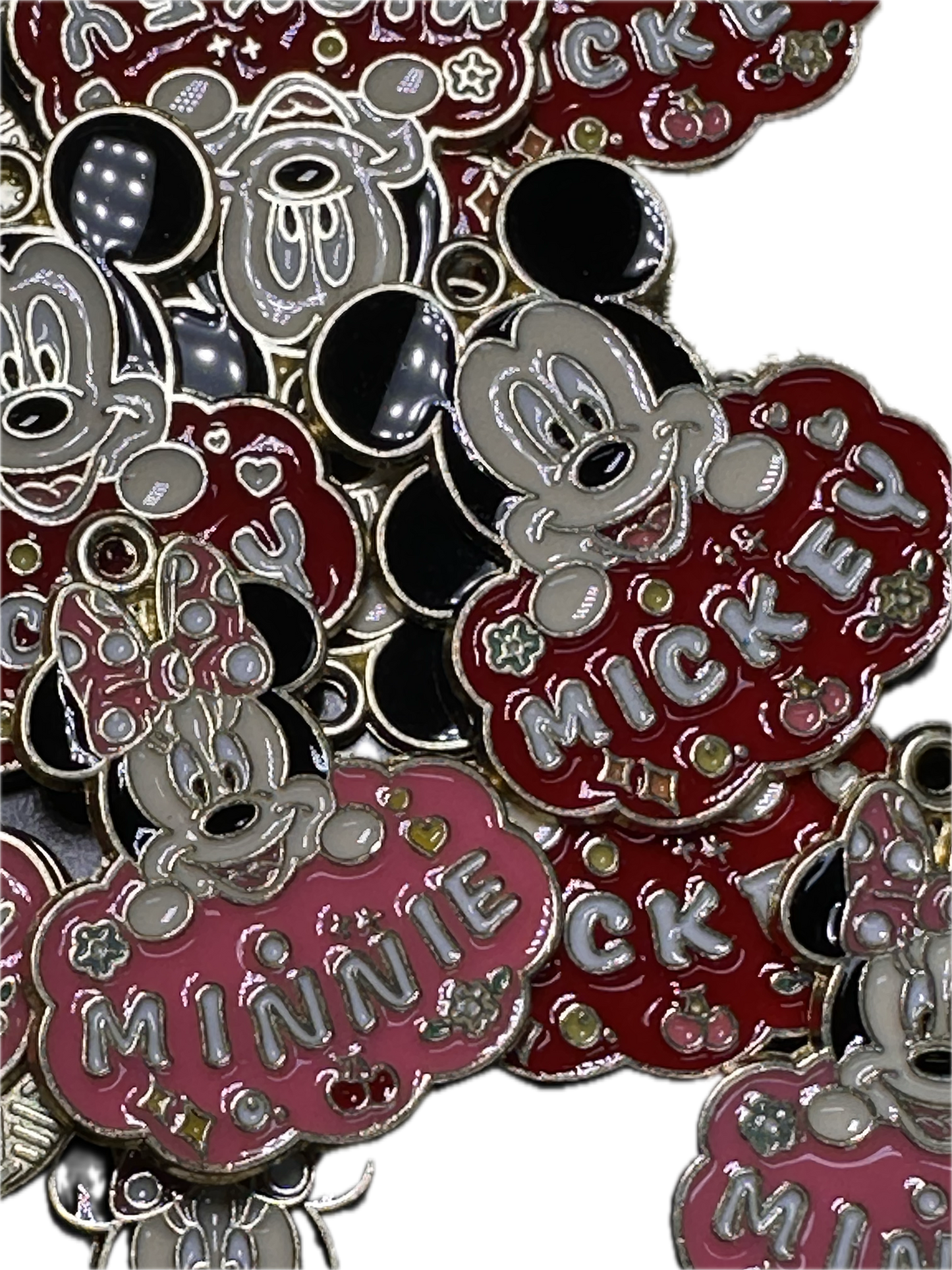 Enameled metal charms/ DIY charm bracelet/ DIY necklace #5- Set of 2 (one of each)