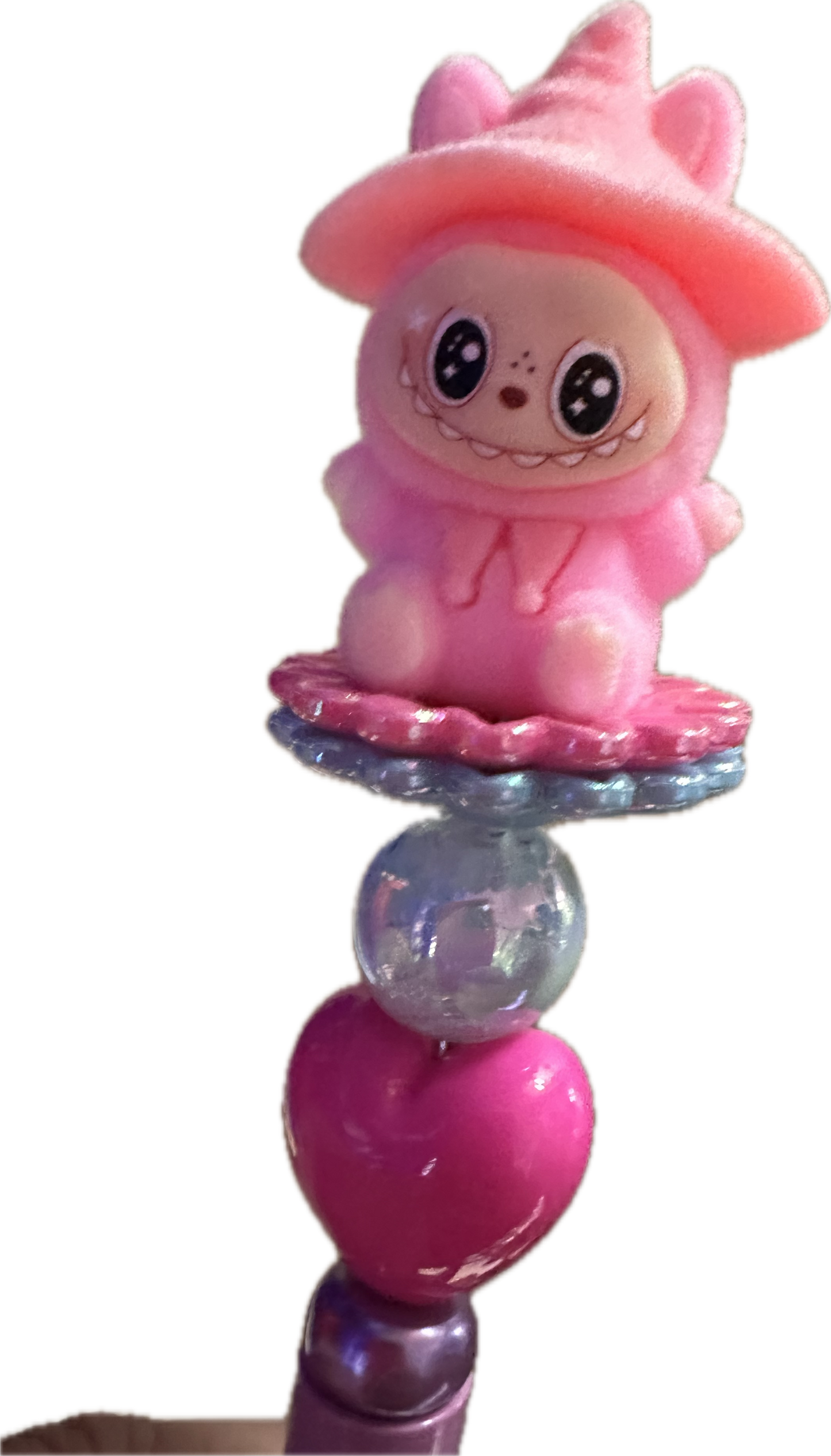 Labubu pen toppers/ twists to top of pen/ hole half thru/ pen beading/ elf / mischievous monster / pop/fuzzy/