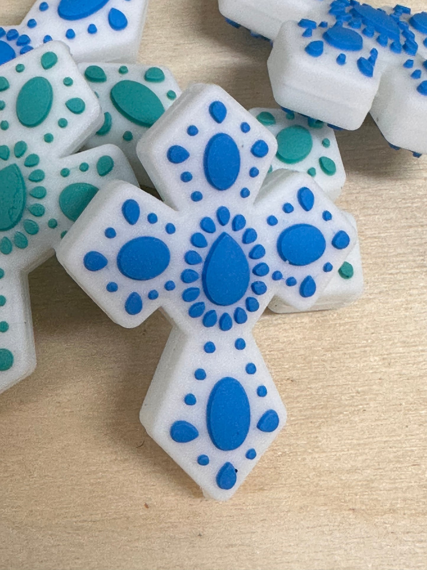 Cross silicone focal bead/ pen beading/ keychain bead/ western style cross/ religious
