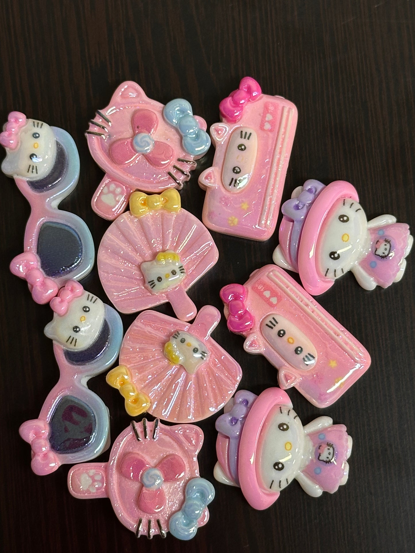 HK Cat acrylic beads/ Ten (10) beads included assorted colors/pen beading beads / keychain beads/ DIY/