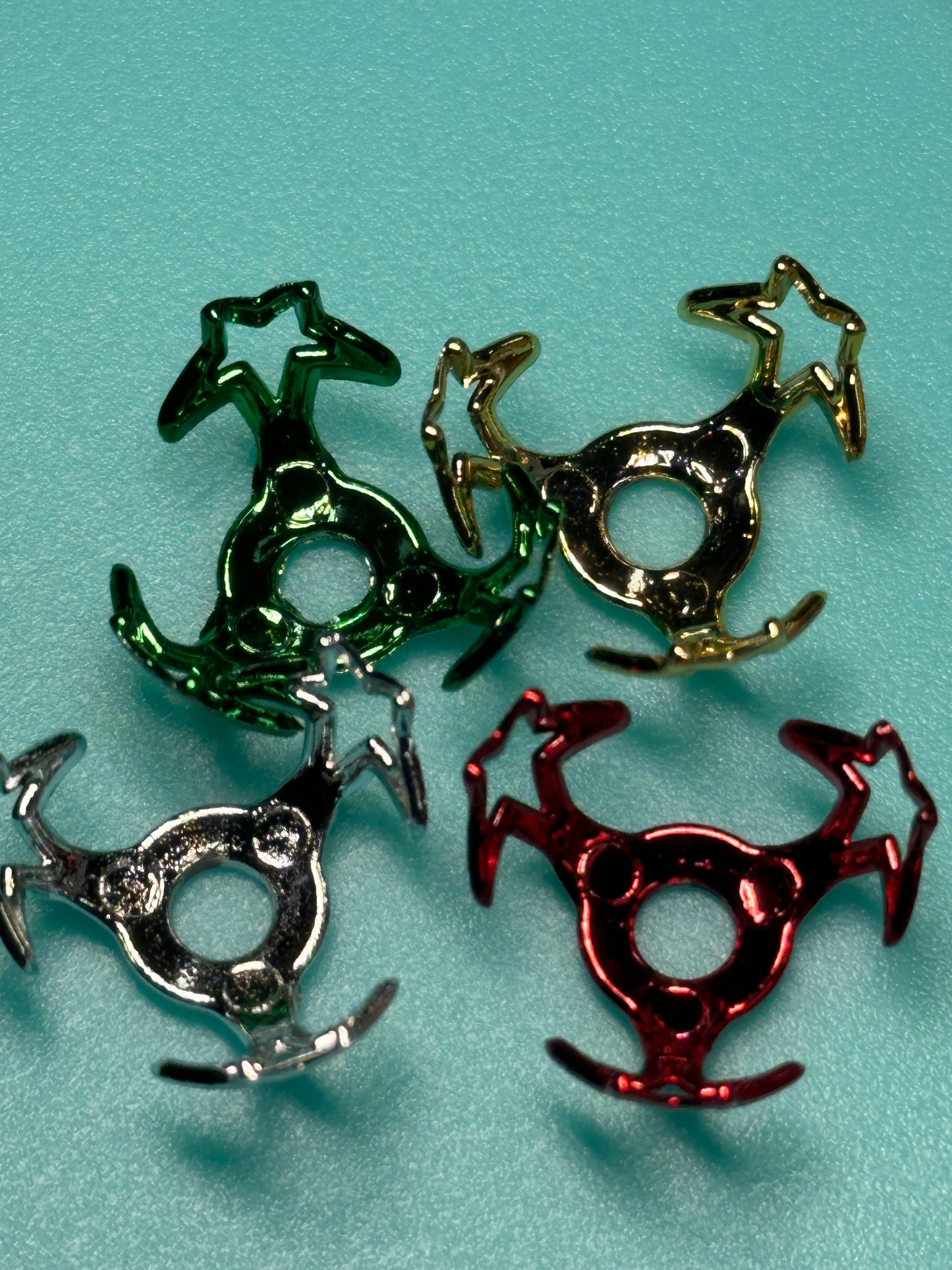 Metallic bead cages/ jewelry Bead/ beadable pen/ keychain bead/fits up to 15mm /plastic/ Ten (10) pieces included-5 sets