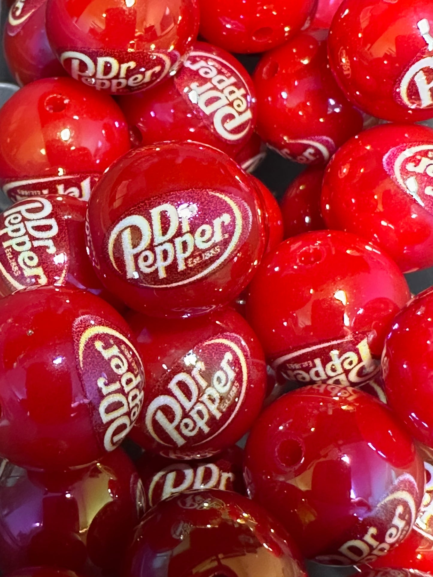 Soda/Ten (10) acrylic beads/ beadable pen/ round 16 mm bead/ keychain bead/ drink/ refreshing