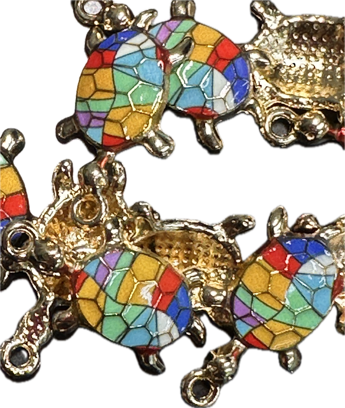 Multi color mosaic enameled metal turtle charms/ DIY-earrings,necklace,charm bracelet/ sea turtle