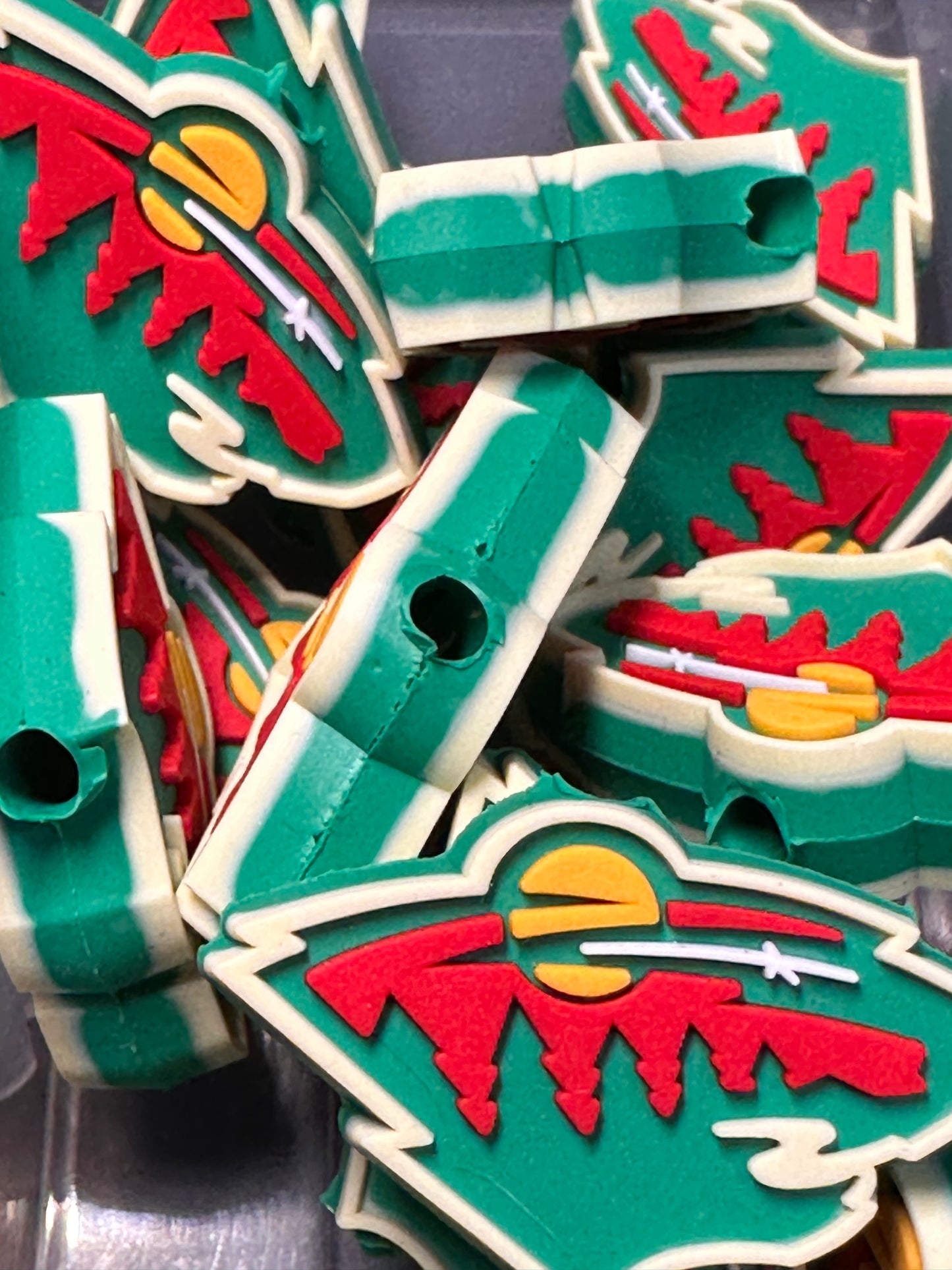 NEW Minnesota Wild focal bead / silicone focal/ ice hockey team