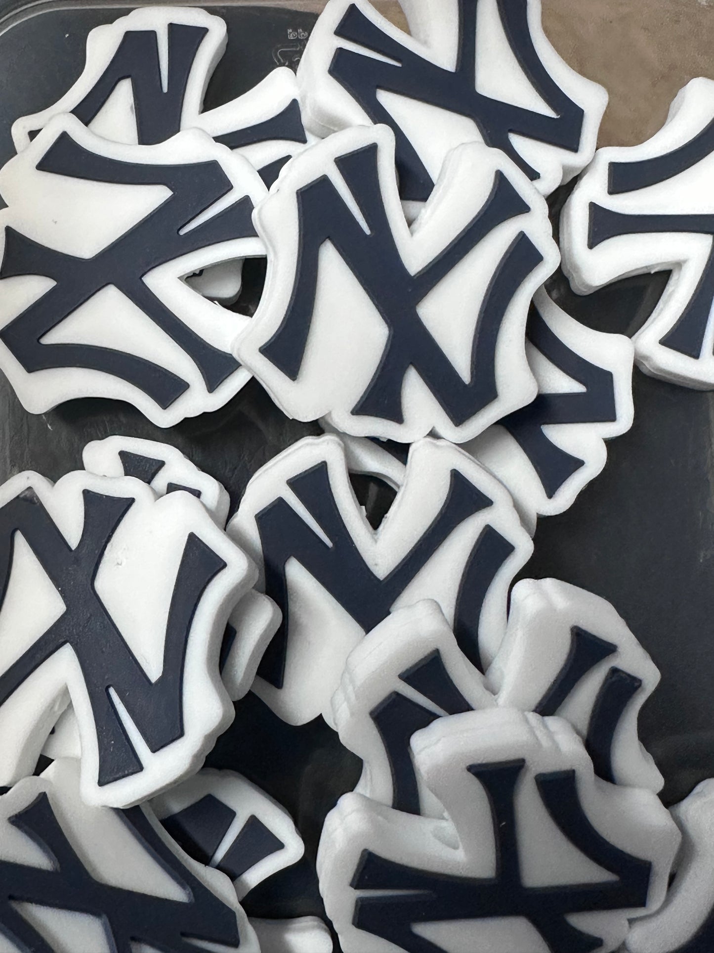 New York Yankees focal bead/ baseball/ Letters NY