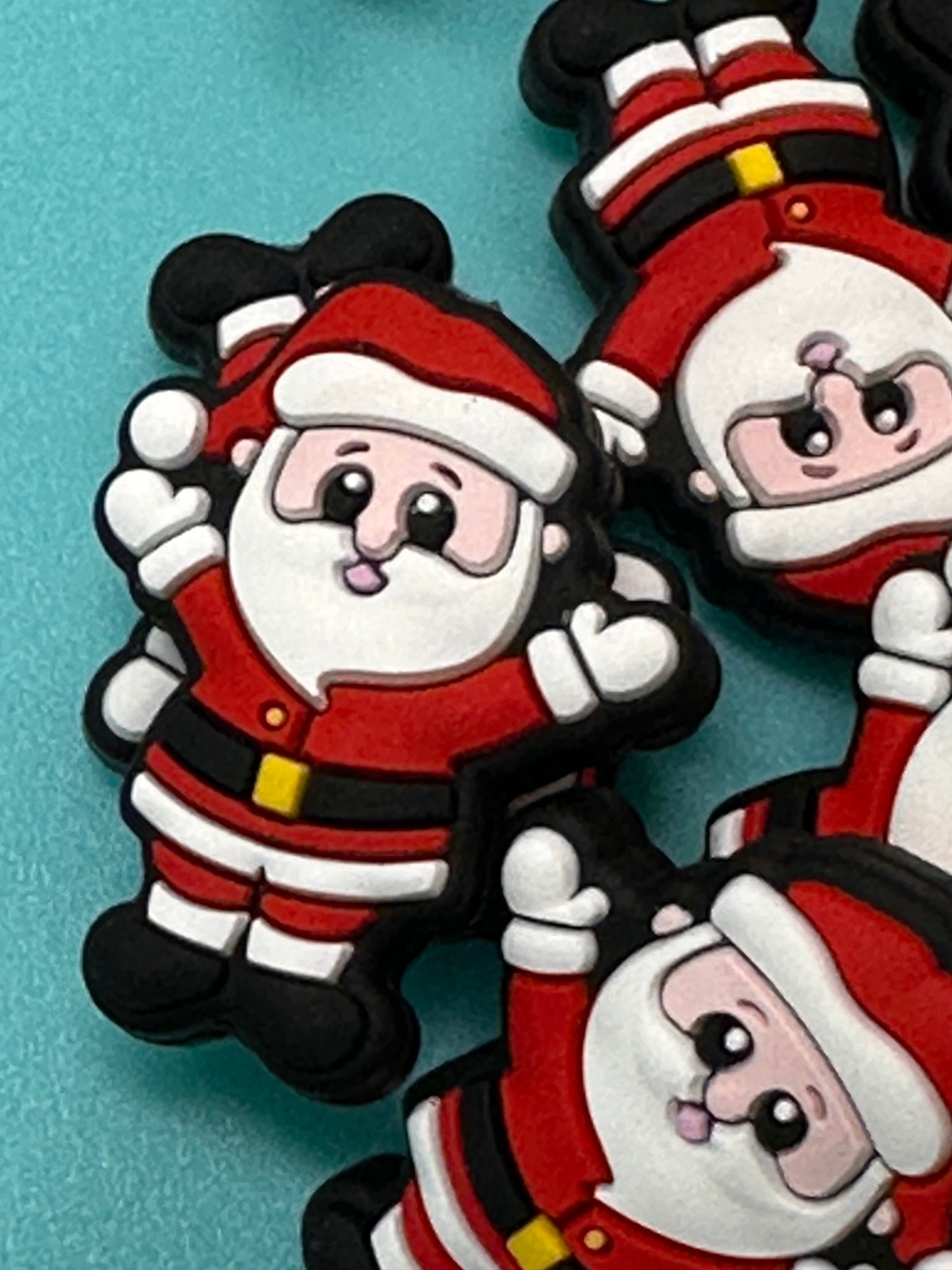 Christmas focal bead/ Silicone bead/ keychain bead/ Santa suit