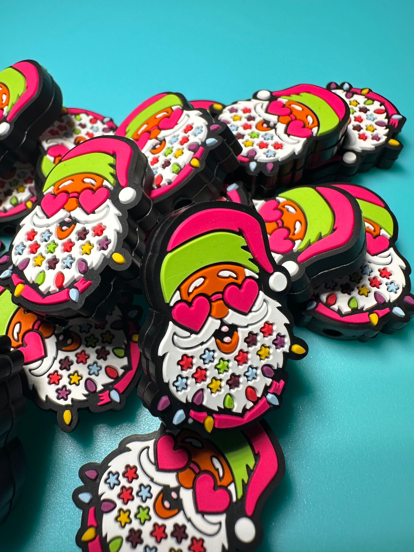 Groovy Santa/ Santa Claus/ Sleigh/ Focal Bead/ beadable pen/ Silicone bead/ keychain bead/ Christmas