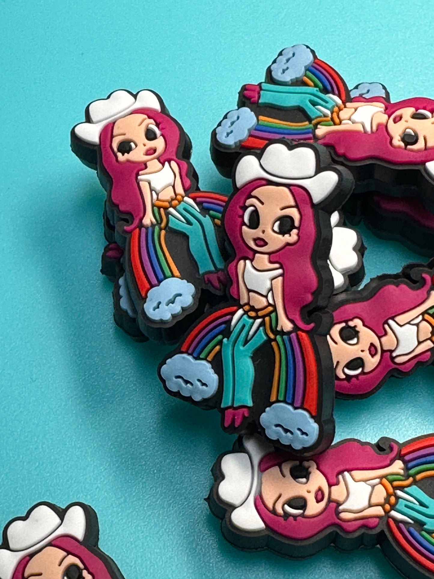 Singer Carol G focal bead/ rainbow/ cowgirl