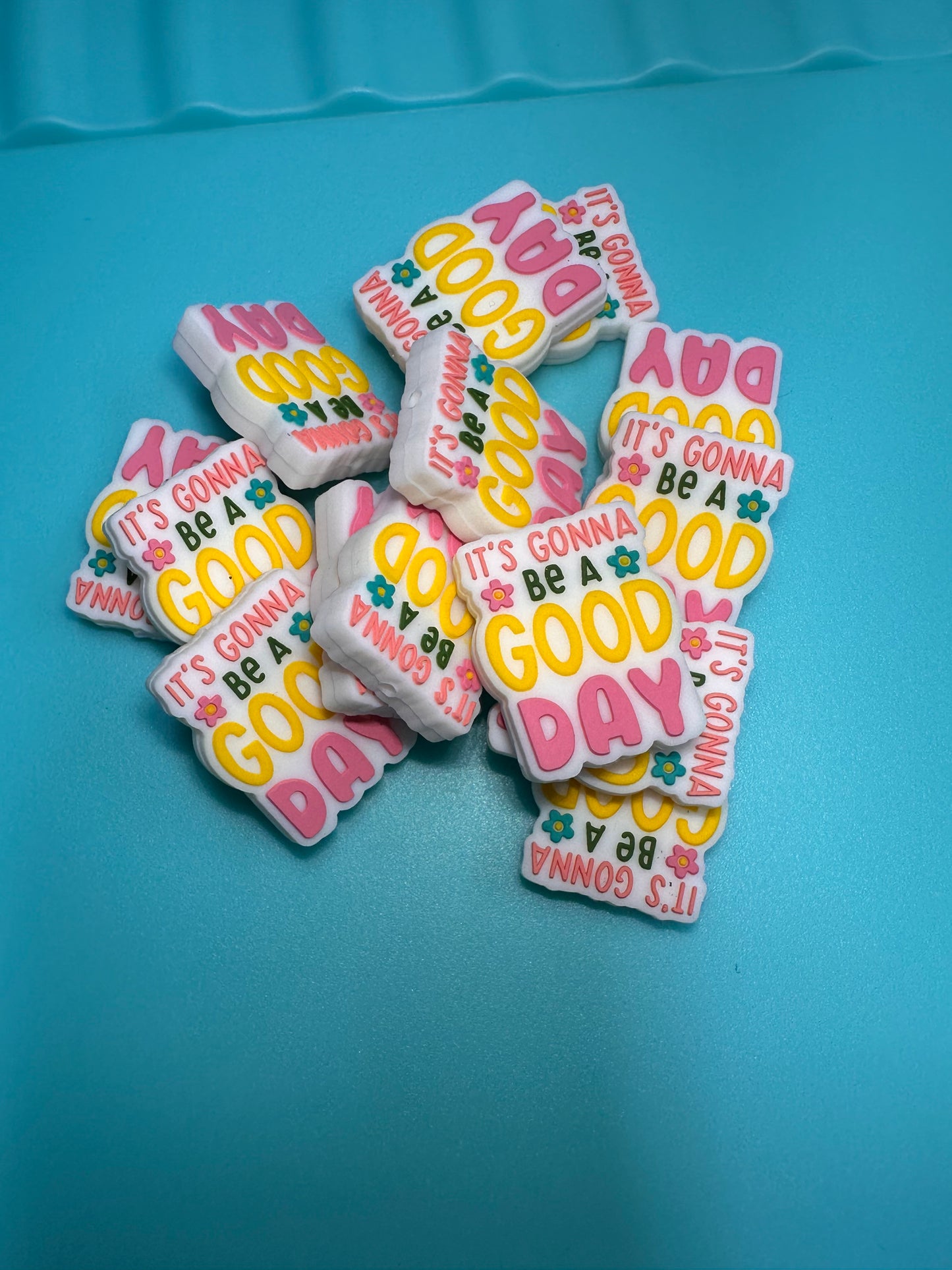 Good Day focal bead / beadable pen/ Silicone bead/ keychain bead/ colorful