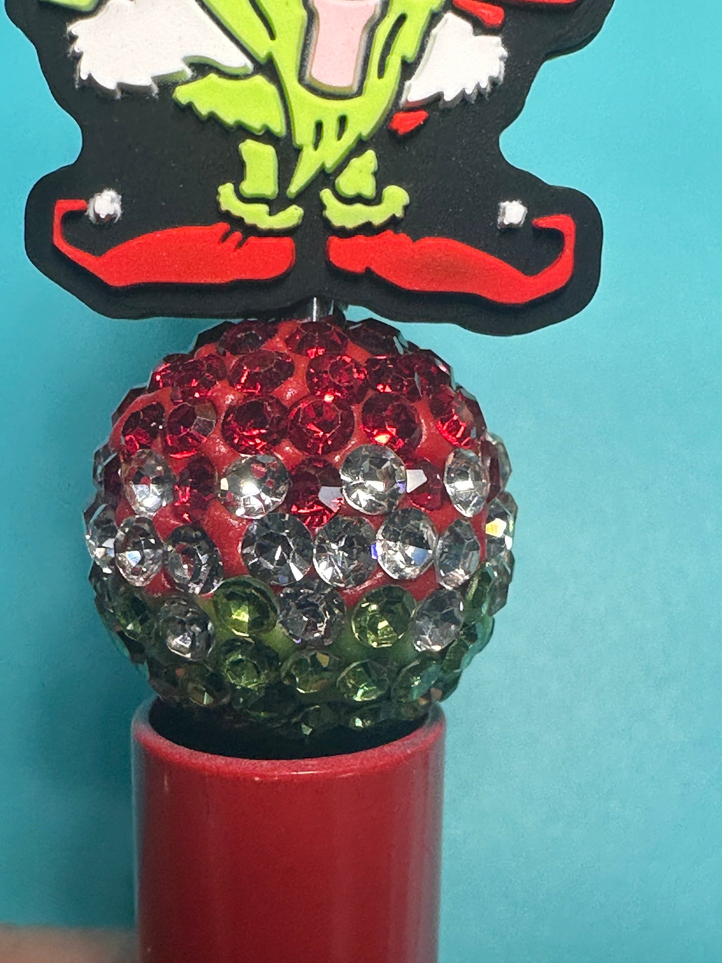 Christmas rhinestone beads/Five beads included/fancy Beads/ beadable pen/ keychain bead/ pastel beads/20mm
