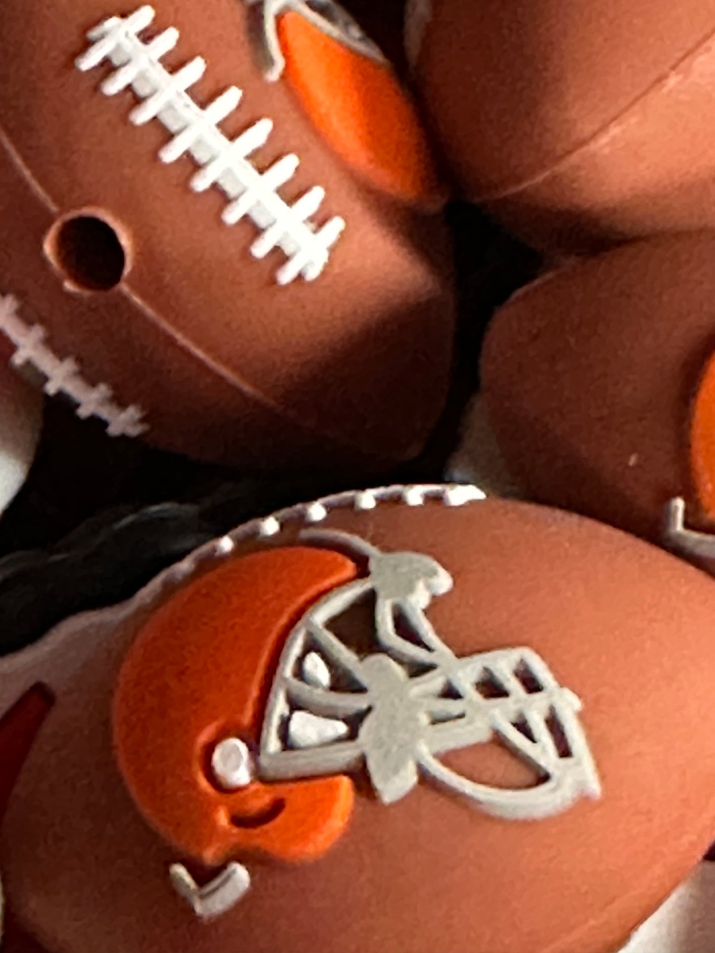3D Football shaped Browns focal bead / football